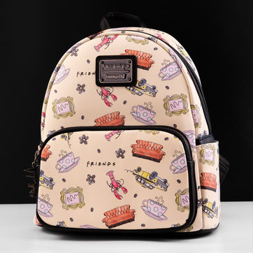 Loungefly x Friends Sketch Icons All Over Print Mini Backpack - GeekCore
