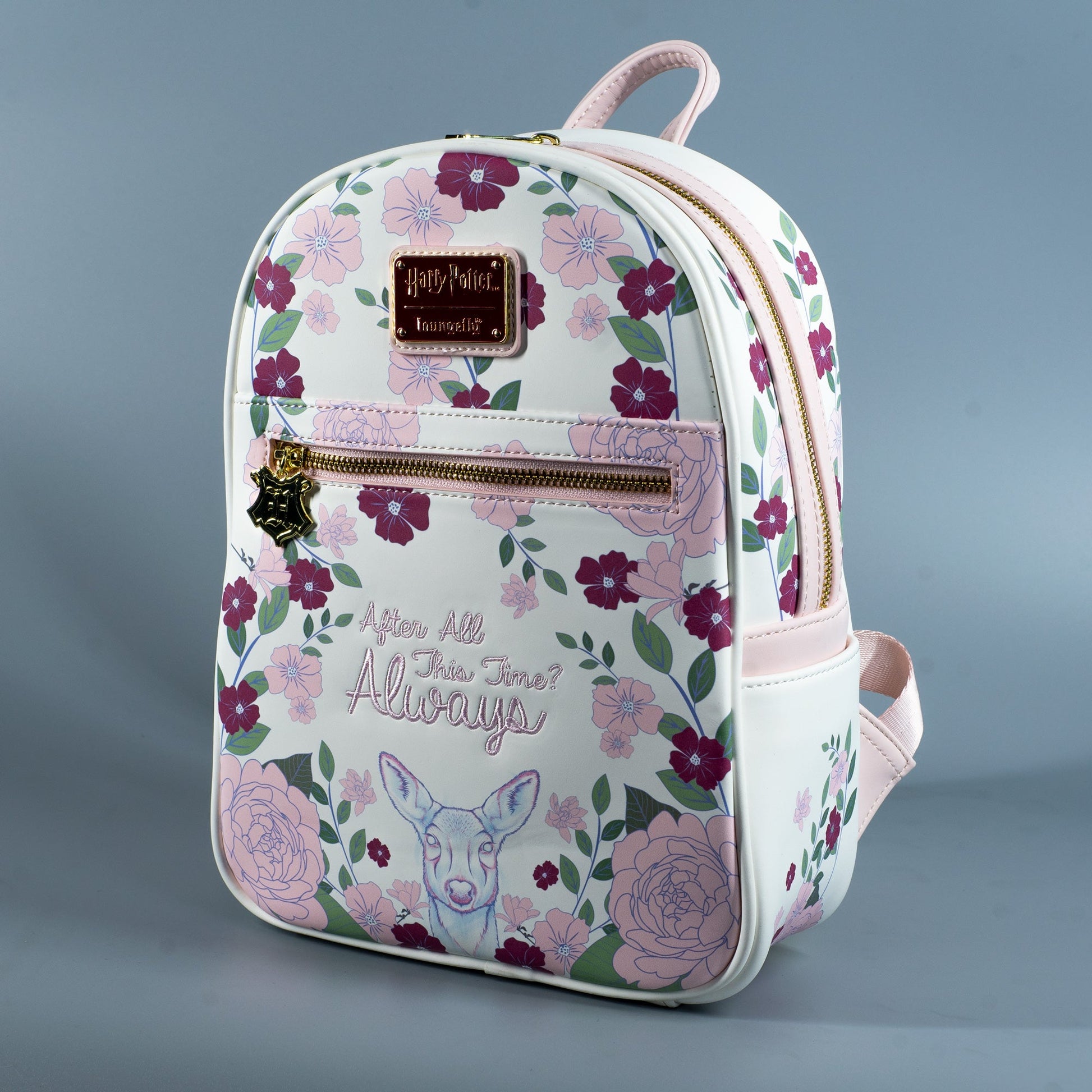 harry potter patronus mini backpack Loungefly x Harry Potter "Always" Doe Patronus Floral Mini Backpack – GeekCore