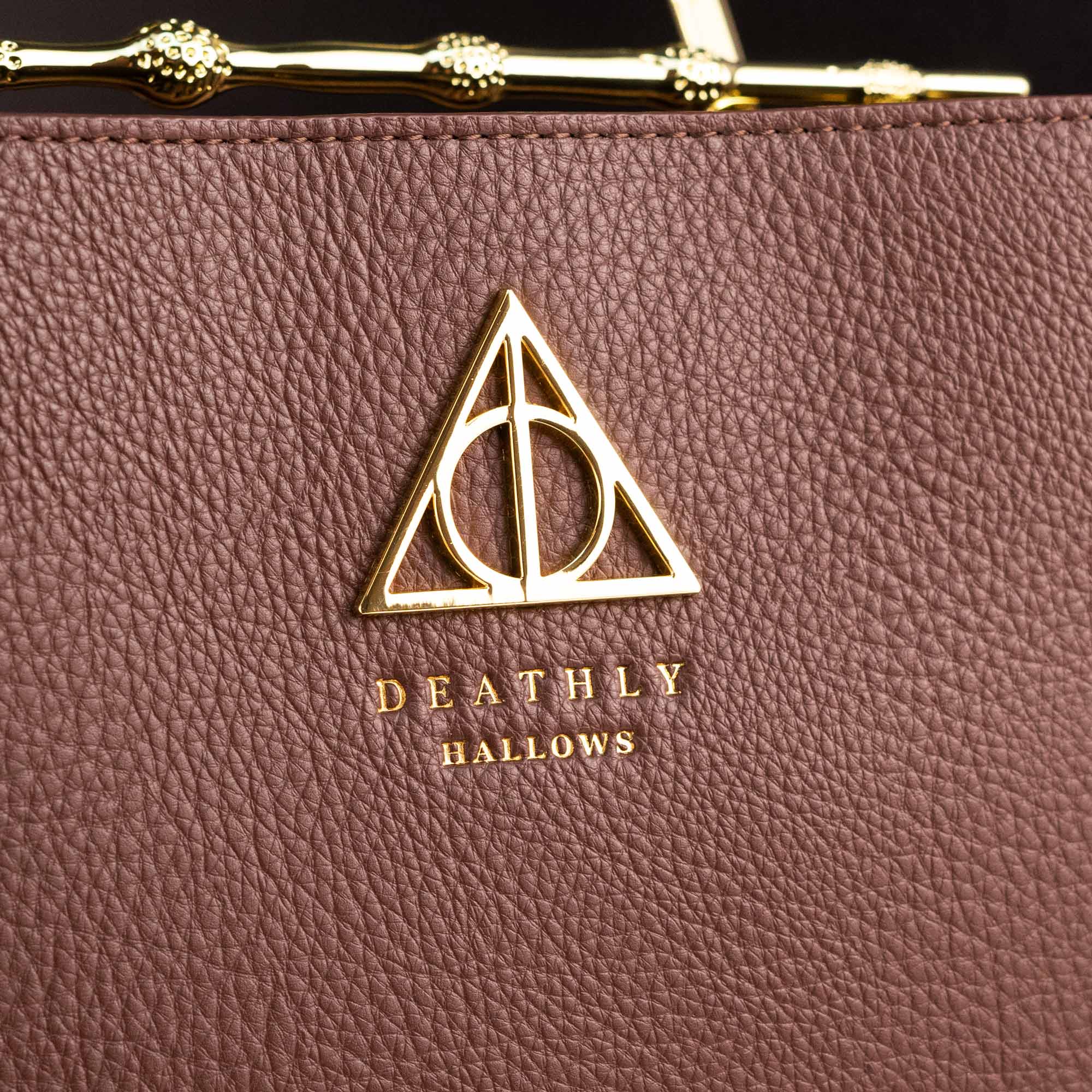 Loungefly x Harry Potter Brown Pebble Elder Wand Crossbody Handbag - GeekCore
