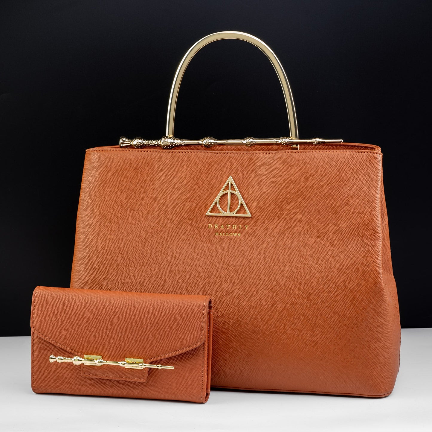 Loungefly x Harry Potter Cognac Saffiano Elder Wand Wallet - GeekCore