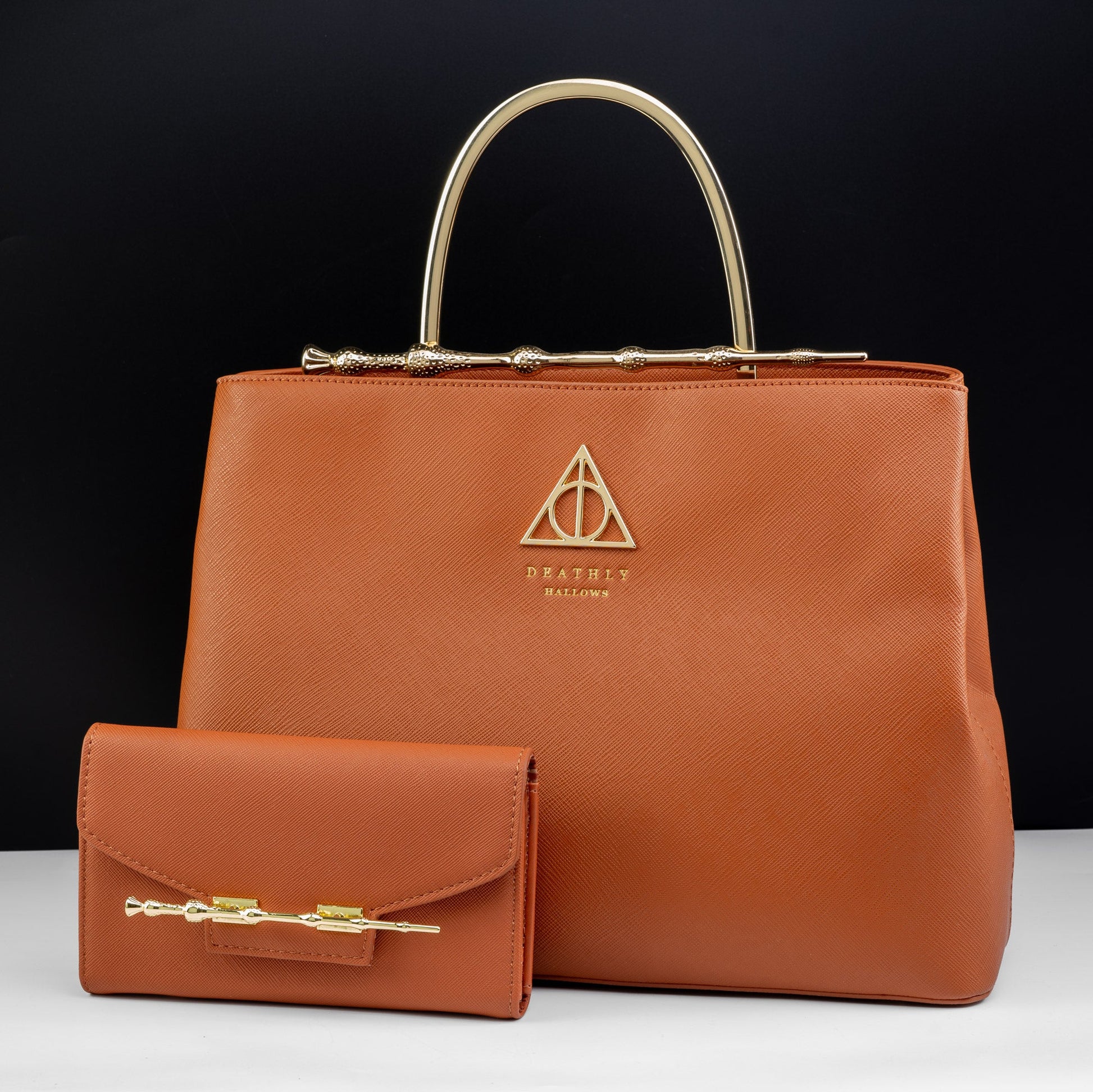 Loungefly x Harry Potter Cognac Saffiano Elder Wand Wallet - GeekCore