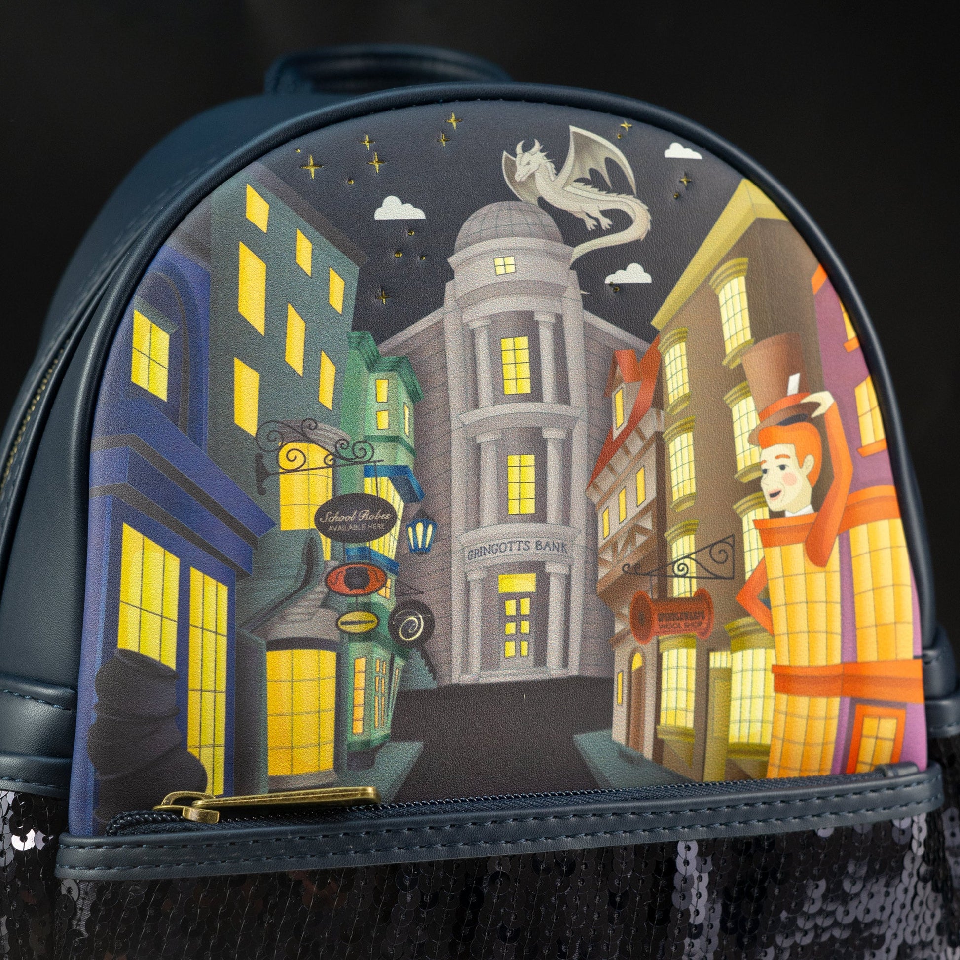 harry potter diagon alley sequin mini backpack Loungefly x Harry Potter Diagon Alley Sequin Mini Backpack – GeekCore