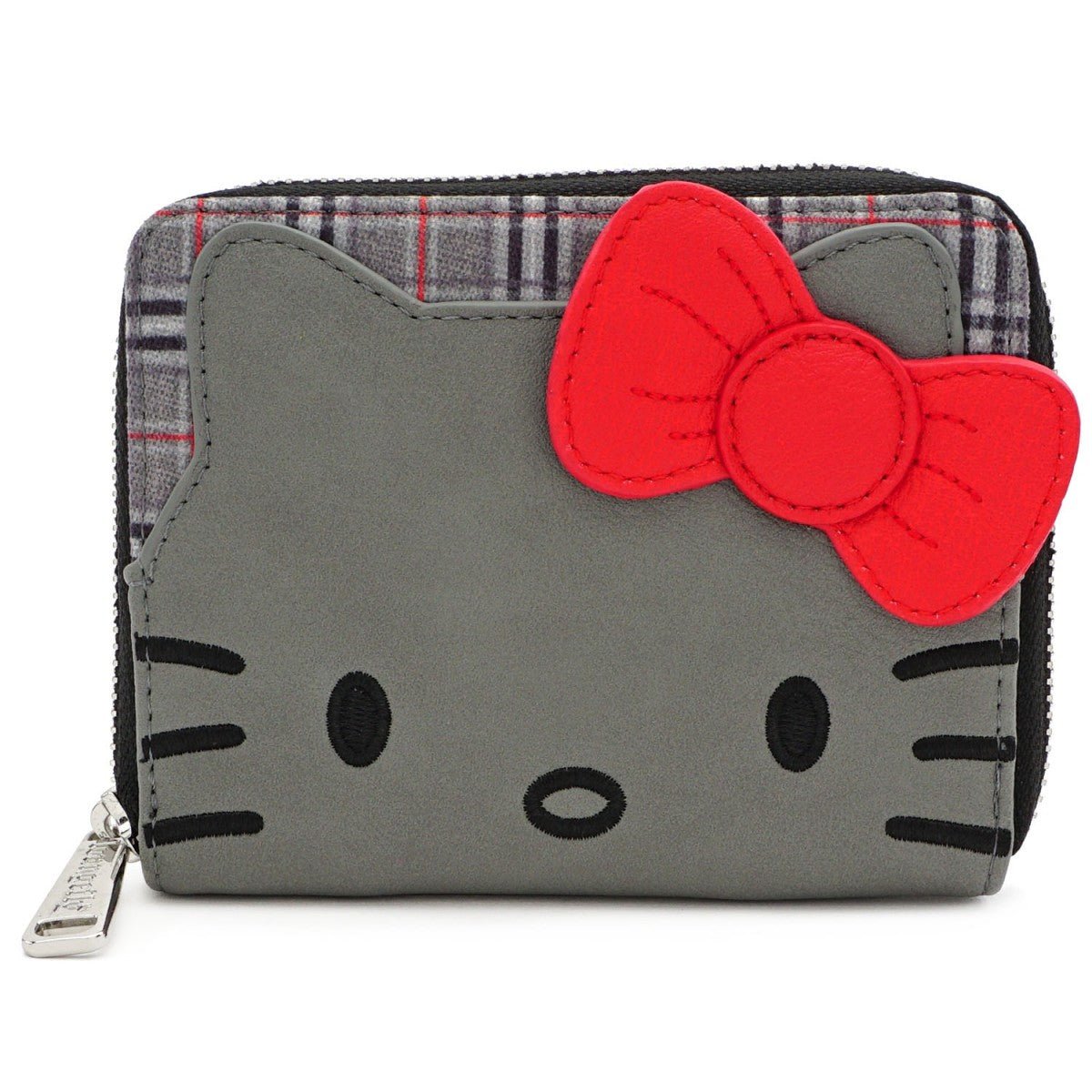 Loungefly x Hello Kitty Grey Plaid Zip Around Purse - GeekCore
