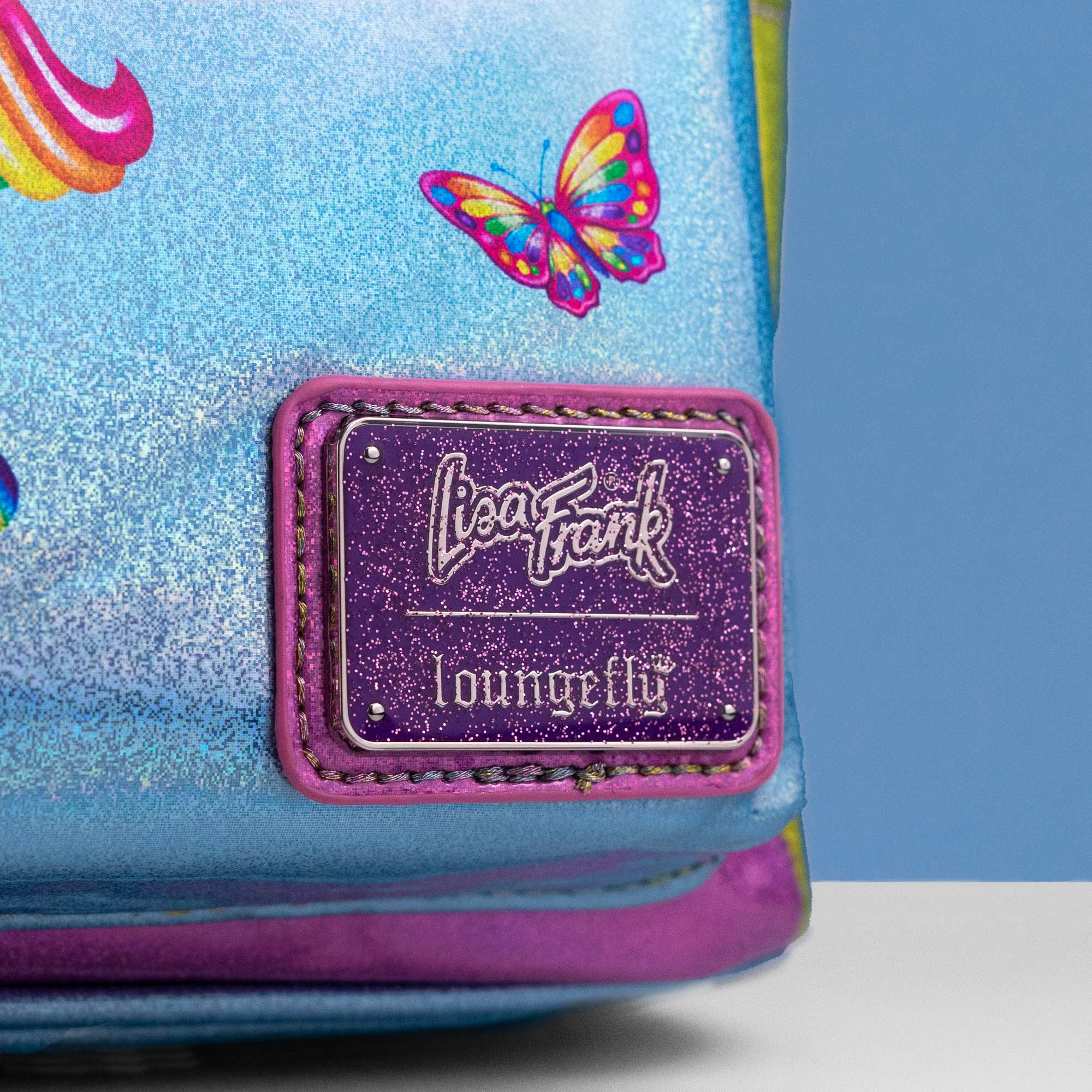 Loungefly x Lisa Frank Glitter Colour Block Mini Backpack - GeekCore
