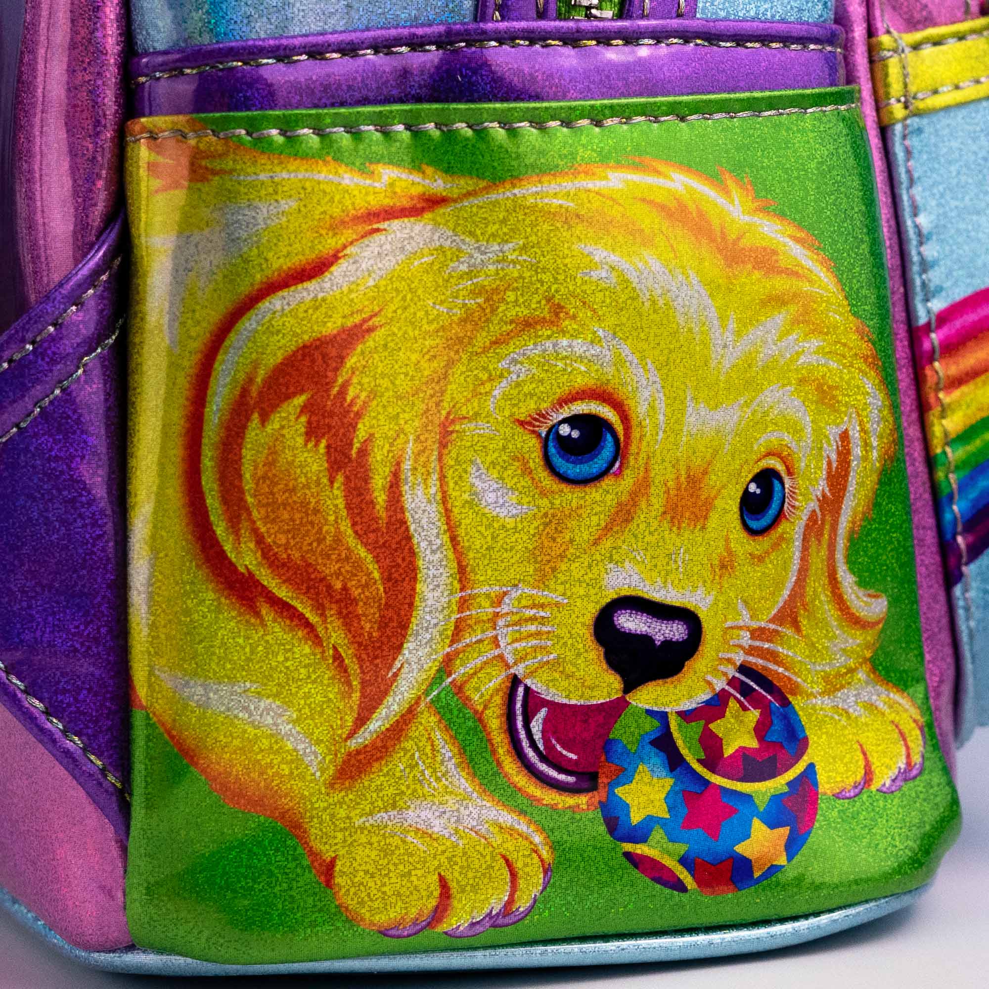 Loungefly x Lisa Frank Glitter Colour Block Mini Backpack - GeekCore