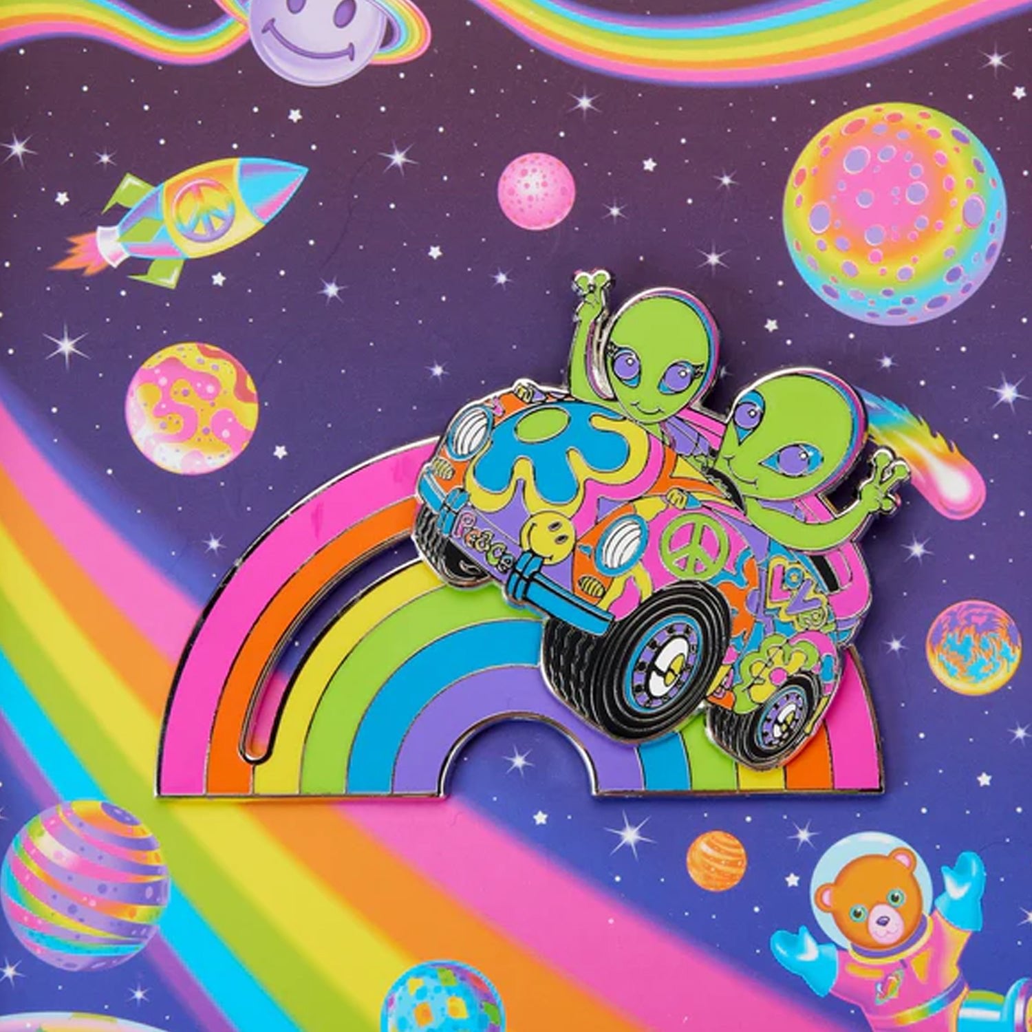 Loungefly x Lisa Frank Zoomer and Zorbit 3 Inch Sliding Pin - GeekCore