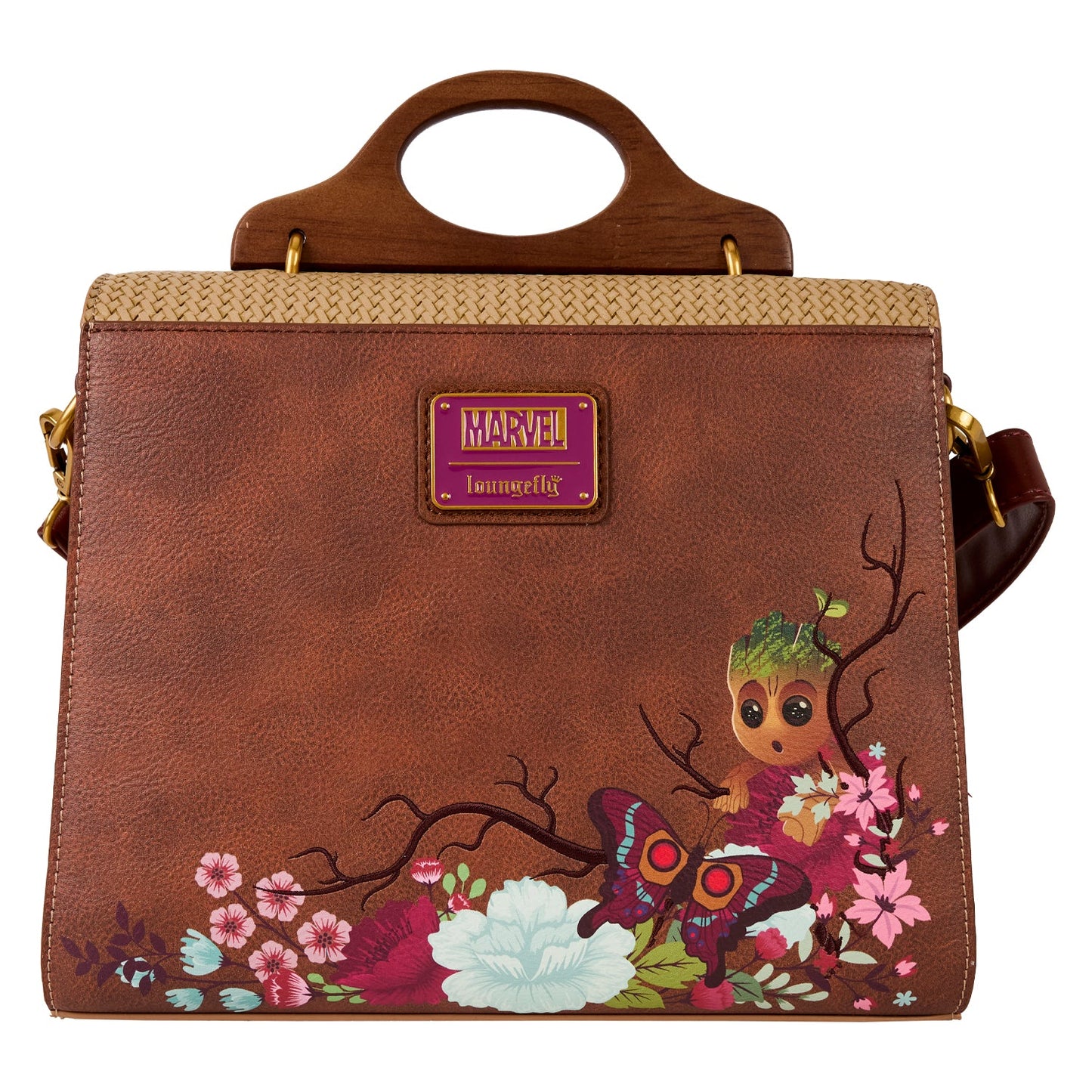 Loungefly x Marvel Guardians of the Galaxy Groot Floral Crossbody Bag - GeekCore