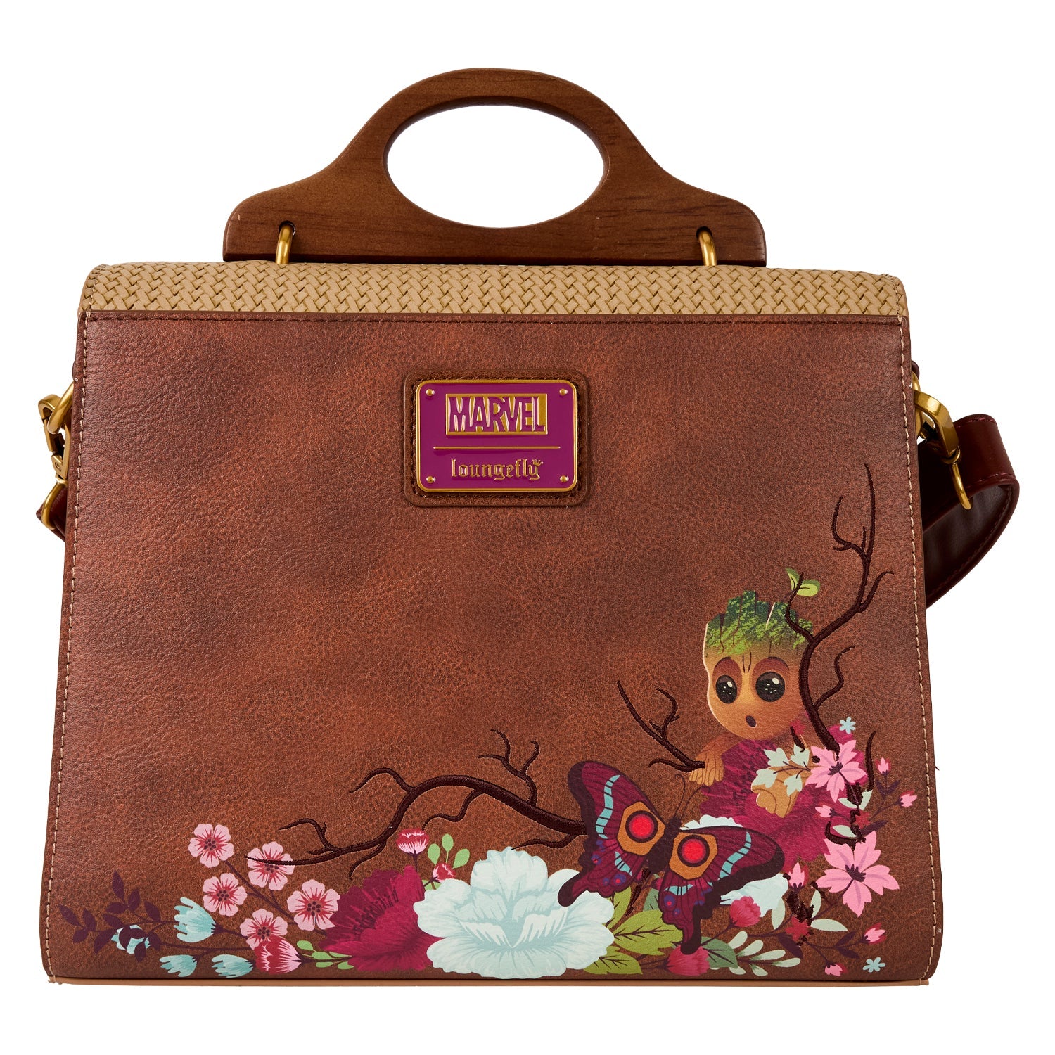 Loungefly x Marvel Guardians of the Galaxy Groot Floral Crossbody Bag - GeekCore