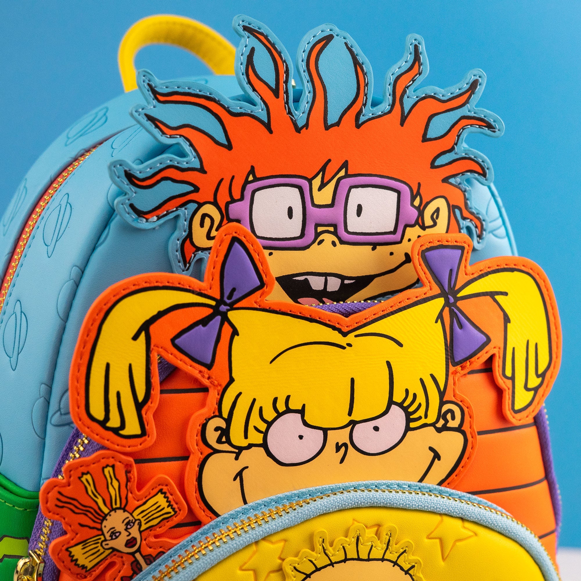 Loungefly x Nickelodeon Rugrats Tommy, Chucky & Angelica Triple Pocket Mini Backpack - GeekCore