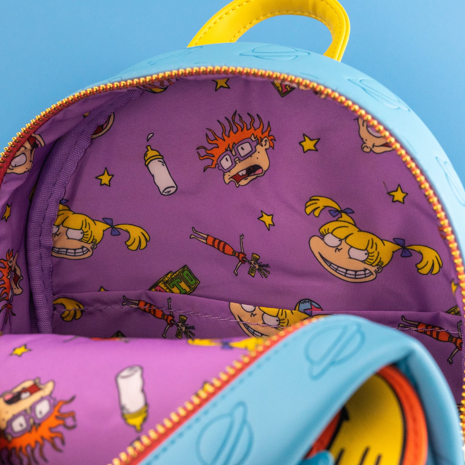 Loungefly x Nickelodeon Rugrats Tommy, Chucky & Angelica Triple Pocket Mini Backpack - GeekCore