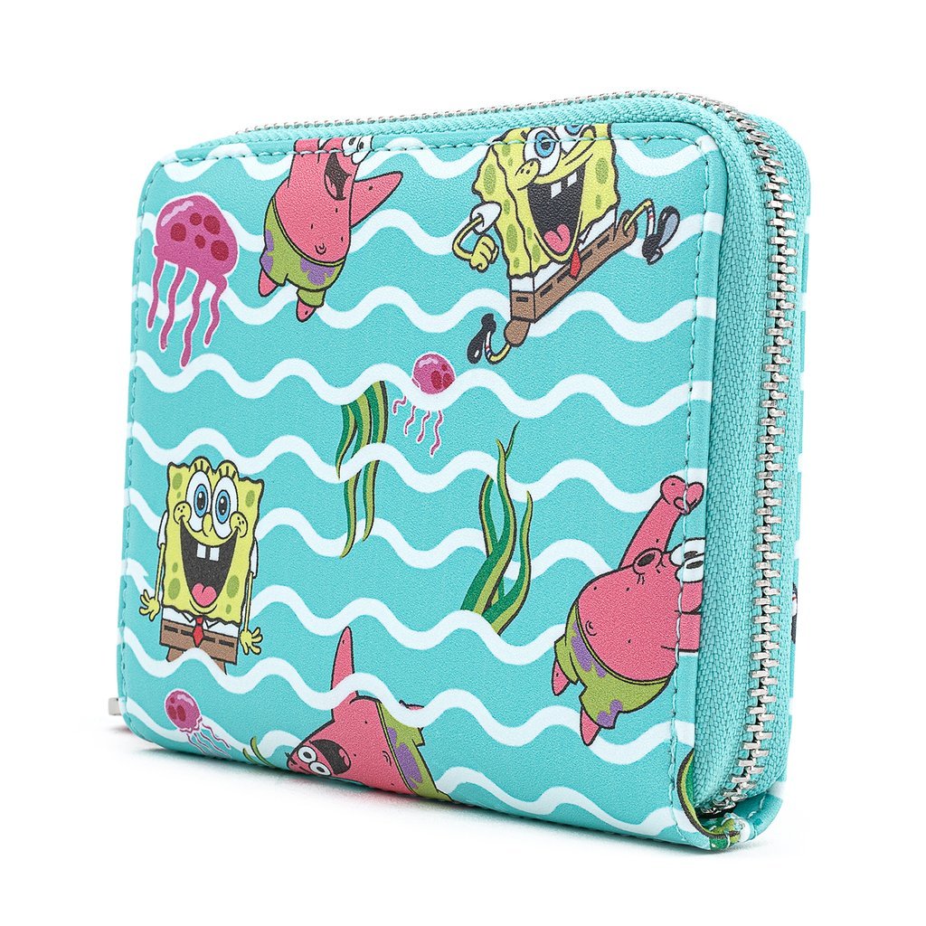 Loungefly X Nickelodeon Spongebob Jelly Fishing Zip Around Purse - GeekCore