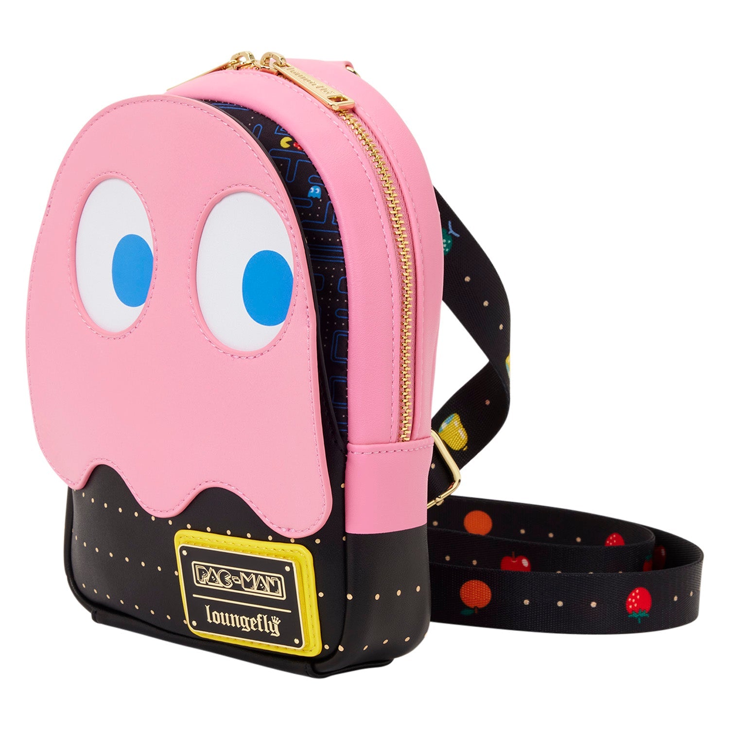 Loungefly x Pac - Man Pinky Ghost Sling Crossbody Bag - GeekCore