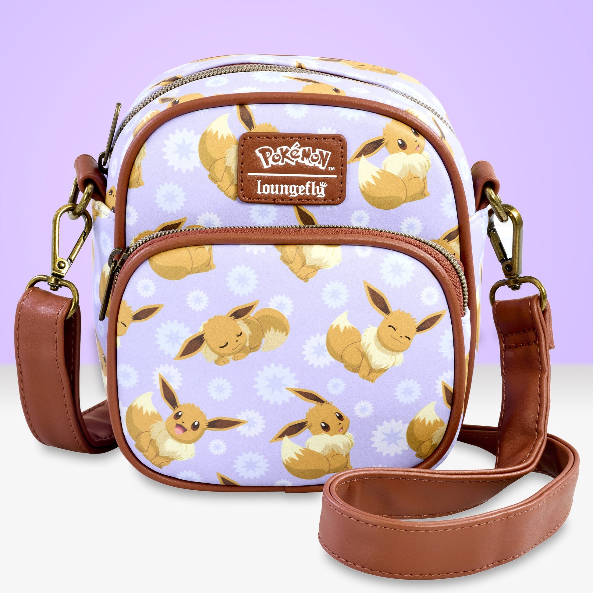 Loungefly x Pokemon Eevee AOP Passport Crossbody Bag - GeekCore