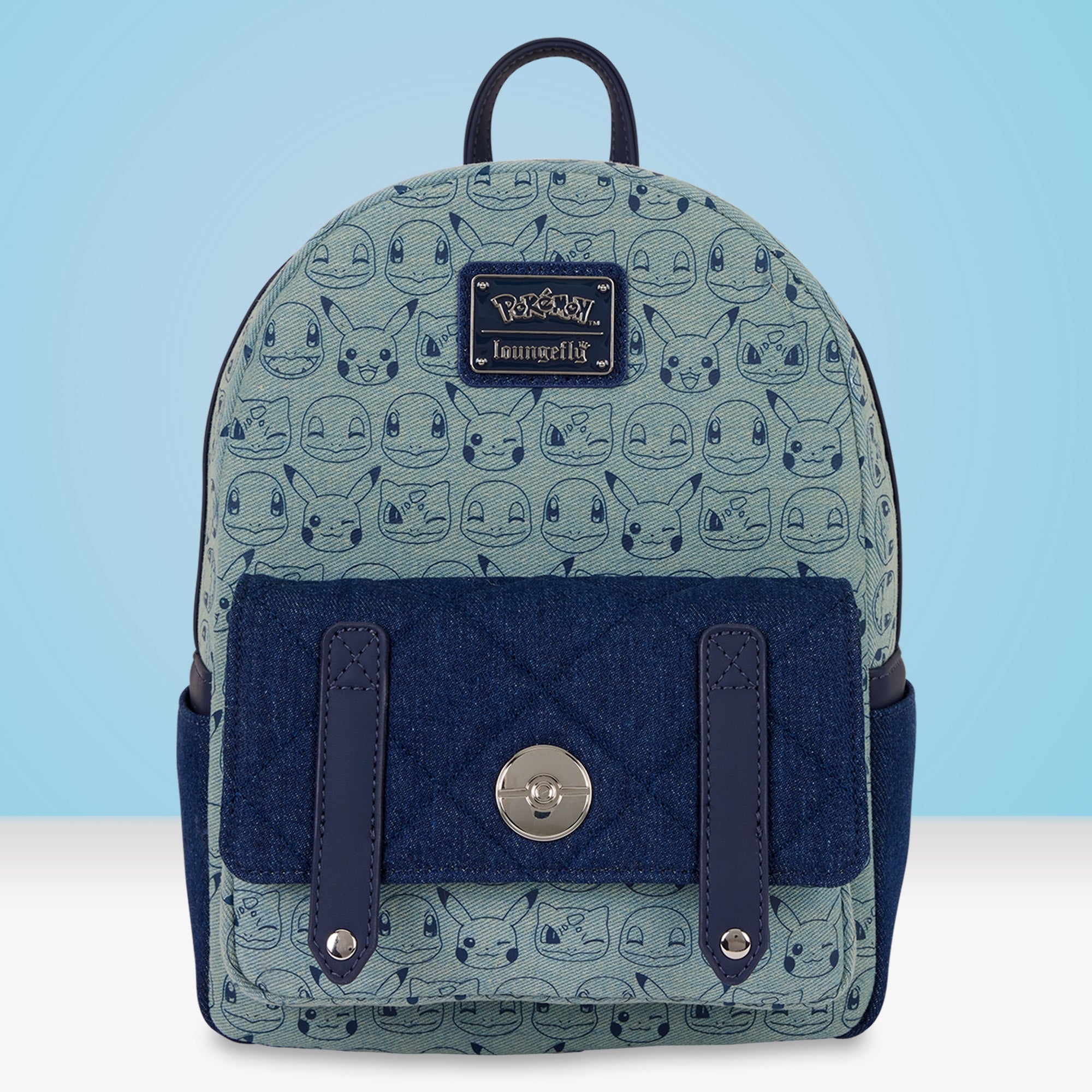 Loungefly x Pokémon Faux Denim Mini Backpack - GeekCore