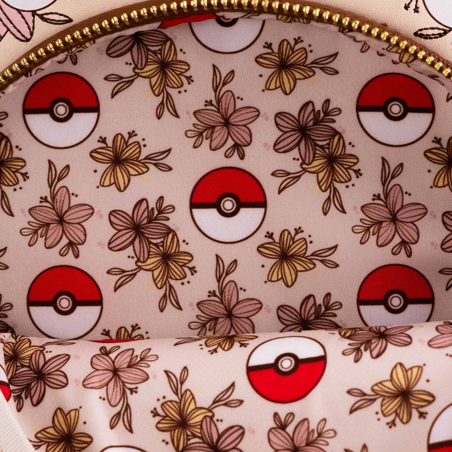 Loungefly x Pokemon Pikachu & Eevee Floral Pokeball Mini Backpack - GeekCore