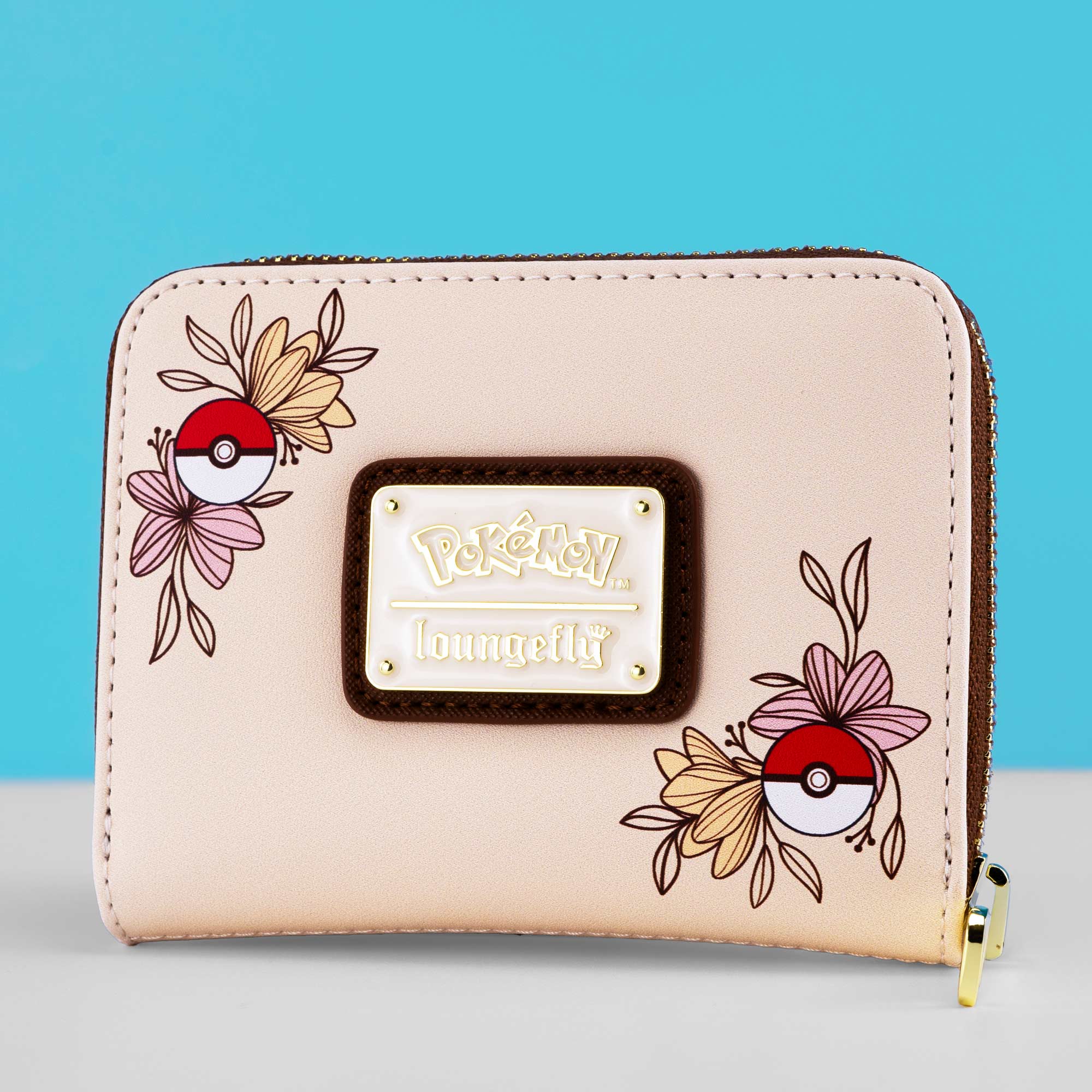 Loungefly x Pokemon Pikachu & Eevee Floral Pokeball Wallet - GeekCore