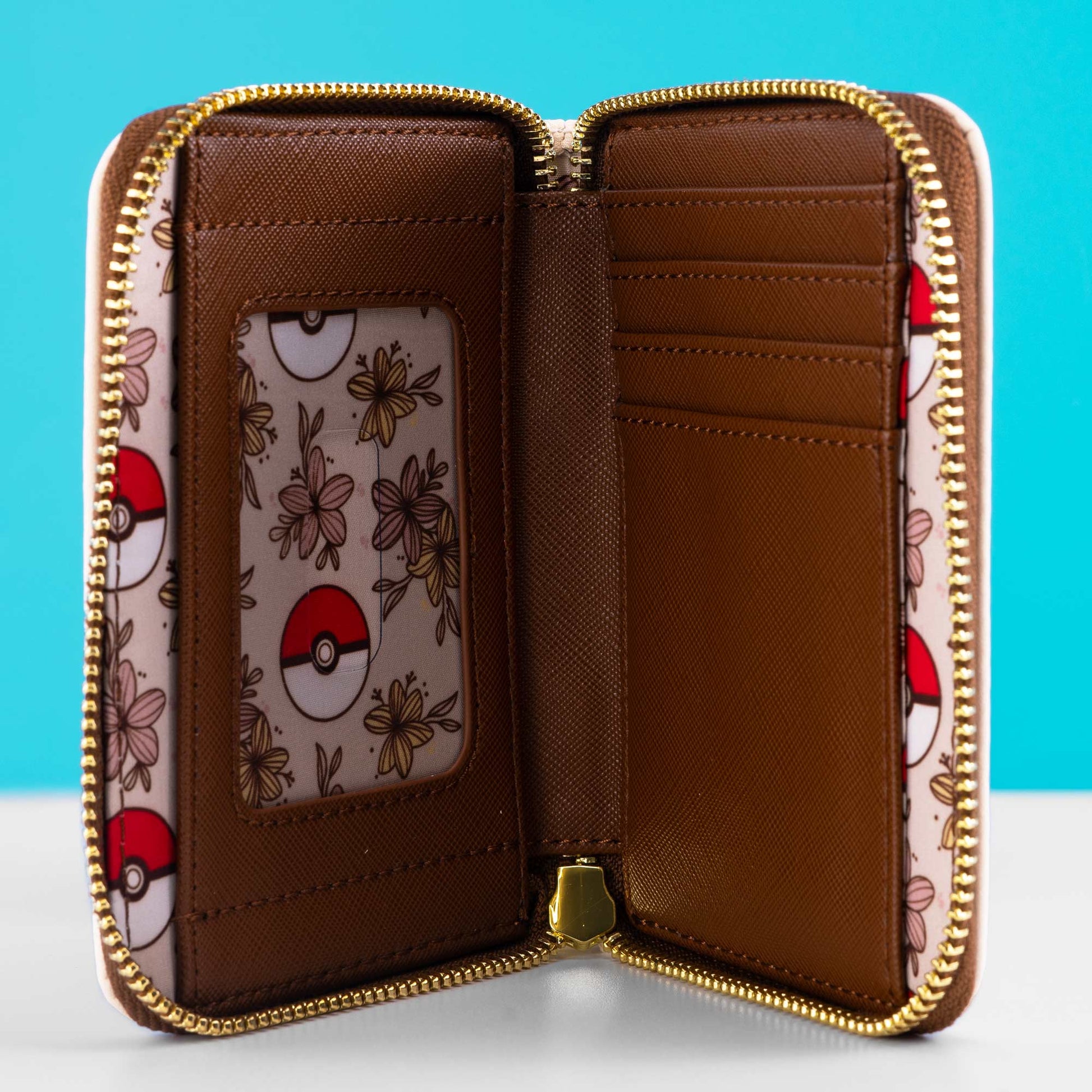 Loungefly x Pokemon Pikachu & Eevee Floral Pokeball Wallet - GeekCore