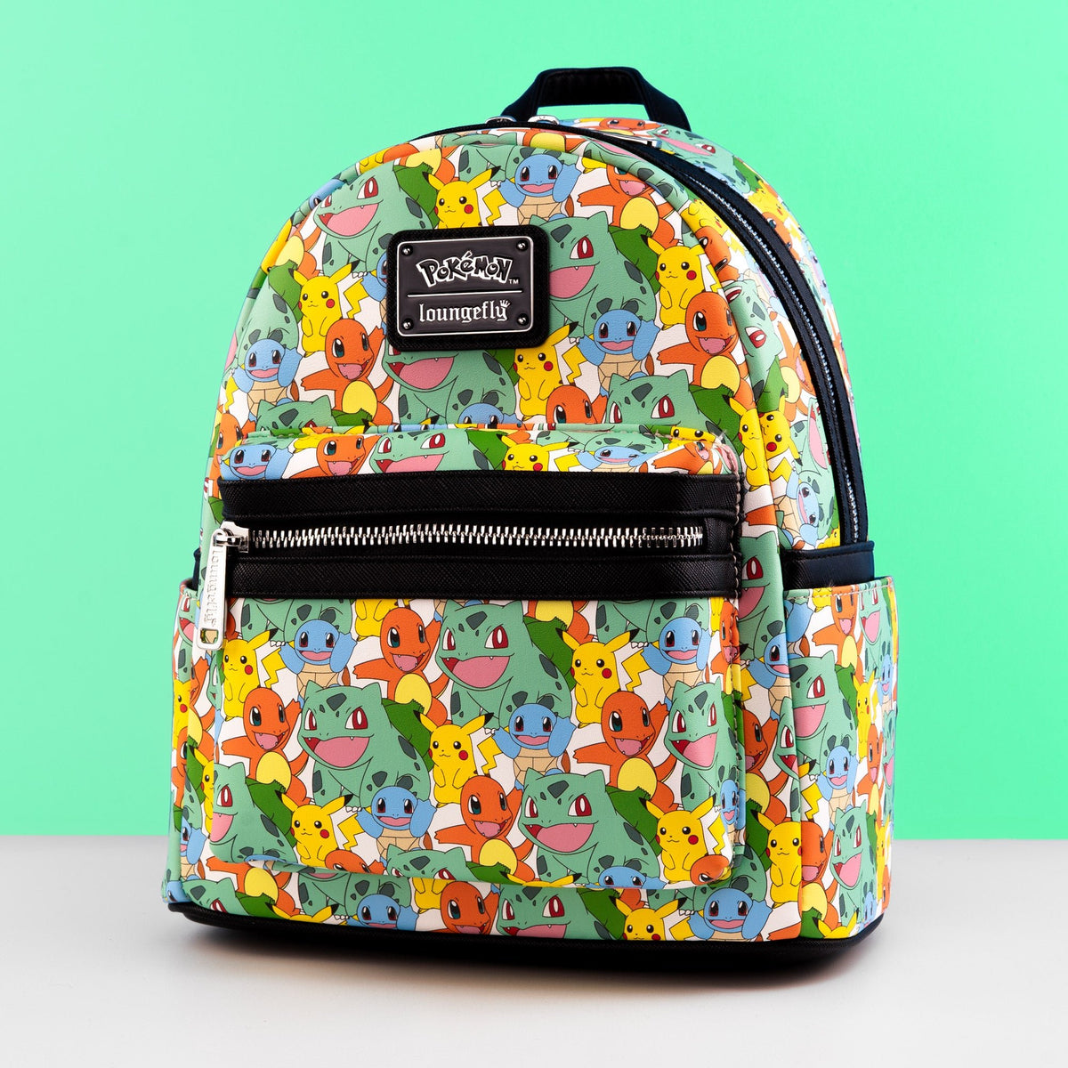 NWT Loungefly Pokémon‎ Starters AOP Design Mini Backpack Pikachu and Pokémon Starters Pokémon Loungefly AOP Mini  main image 3