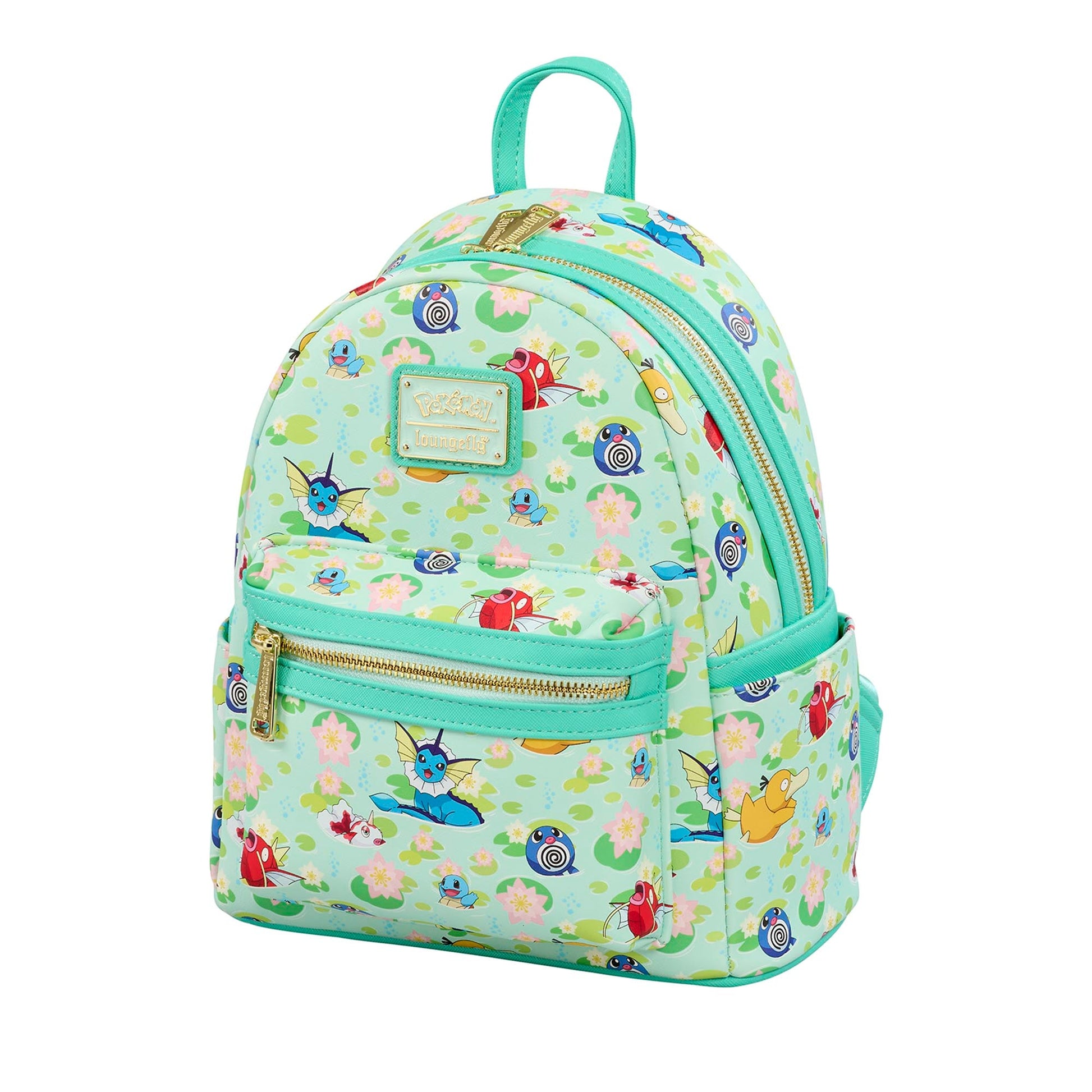 Loungefly x Pokemon Water Type Lily Pad AOP Mini Backpack - GeekCore