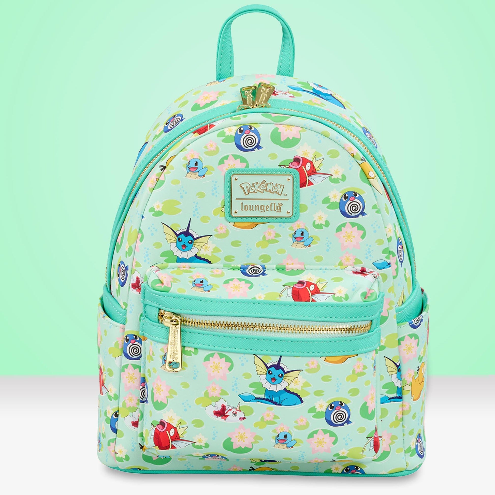 Loungefly x Pokemon Water Type Lily Pad AOP Mini Backpack - GeekCore