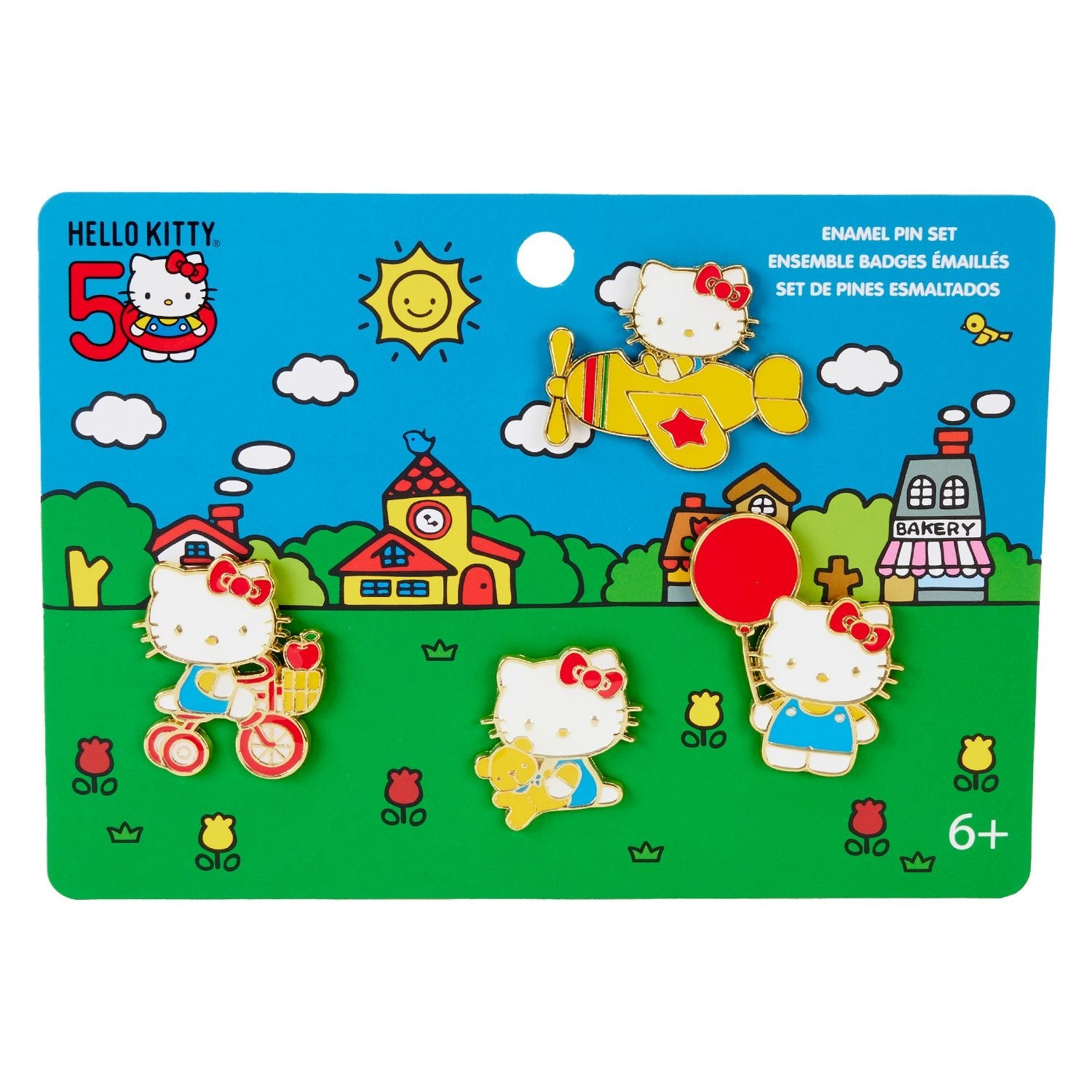Loungefly x Sanrio Hello Kitty 50th Anniversary 4 Piece Pin Set - GeekCore