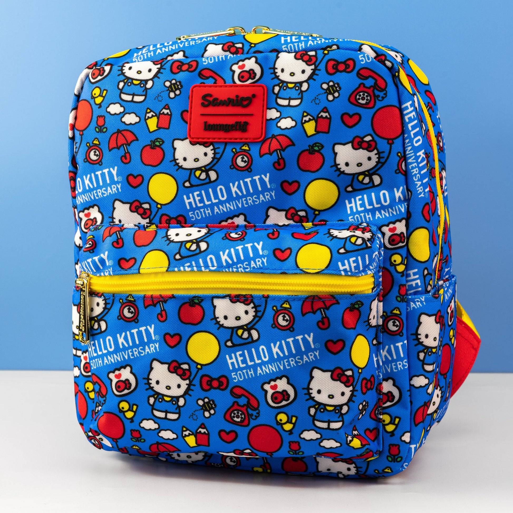 Loungefly x Sanrio Hello Kitty 50th Anniversary Classic AOP Nylon Square Mini Backpack - GeekCore