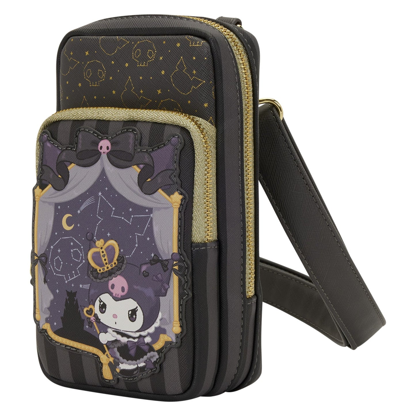 Loungefly x Sanrio Kuromi 20th Anniversary Cell Phone Crossbody Bag with Coin Bag - GeekCore