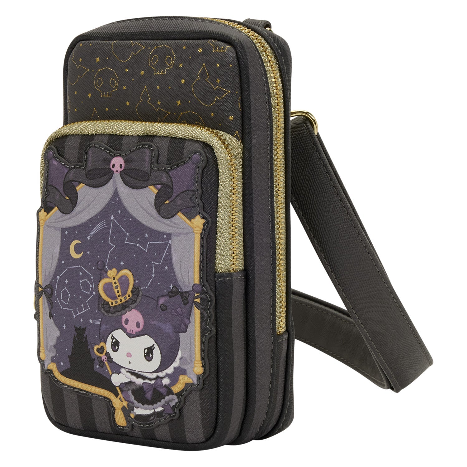 Loungefly x Sanrio Kuromi 20th Anniversary Cell Phone Crossbody Bag with Coin Bag - GeekCore