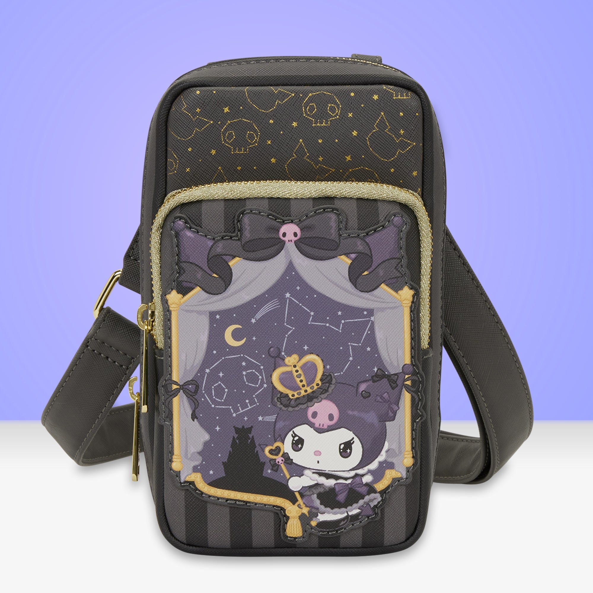 Loungefly x Sanrio Kuromi 20th Anniversary Cell Phone Crossbody Bag with Coin Bag - GeekCore