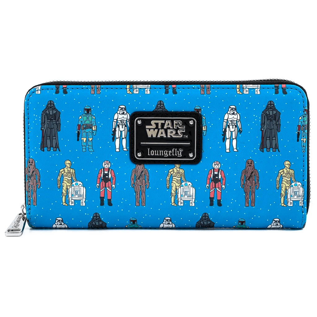 Loungefly x Star Wars Action Figures Line Up Zip Around Purse - GeekCore