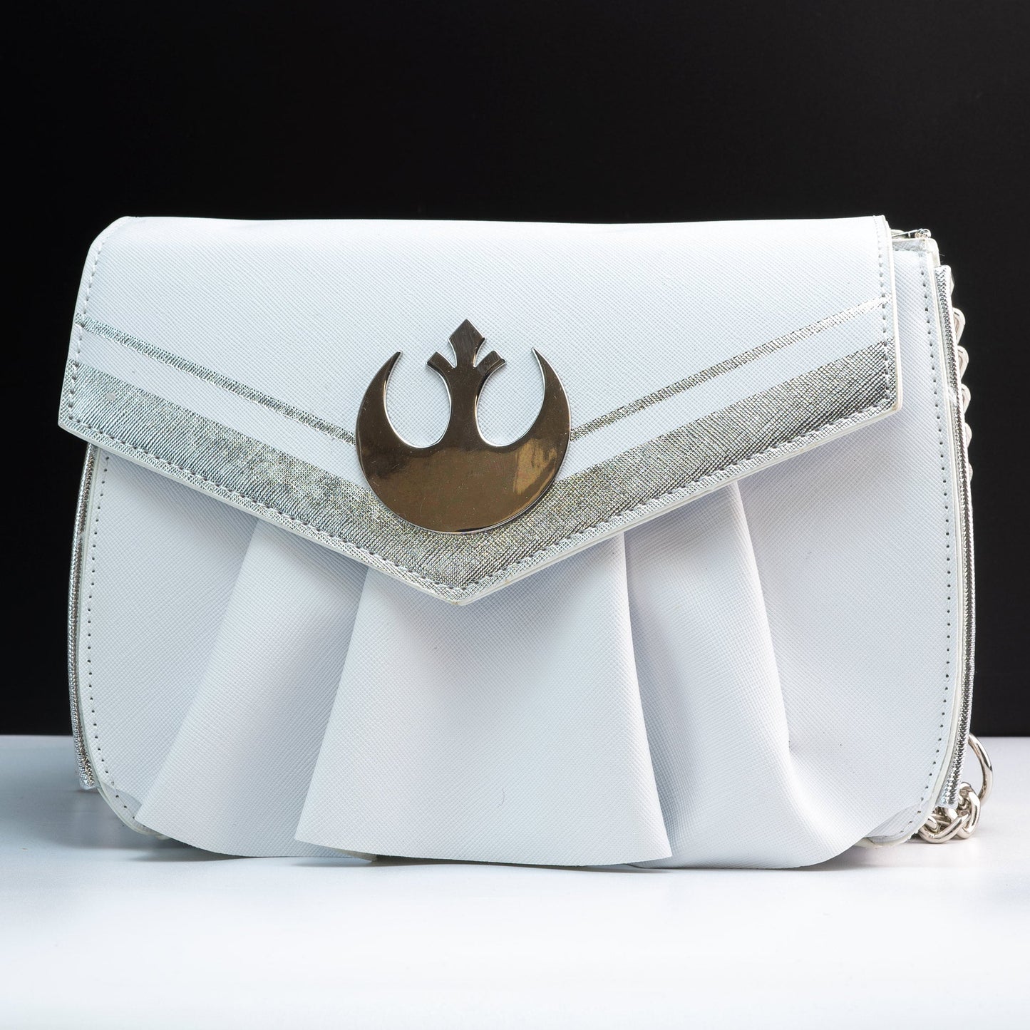 Loungefly x Star Wars Princess Leia White Cosplay Chain Strap Crossbody Bag - GeekCore