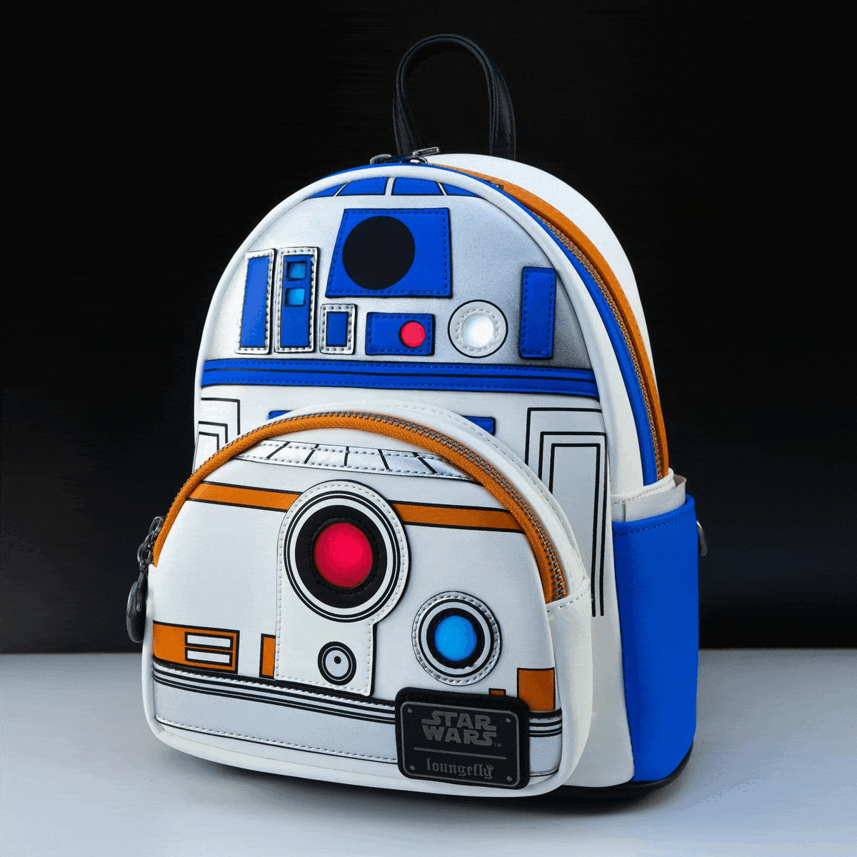 Loungefly x Star Wars R2-D2 and BB-8 Droids Light Up Mini Backpack ...