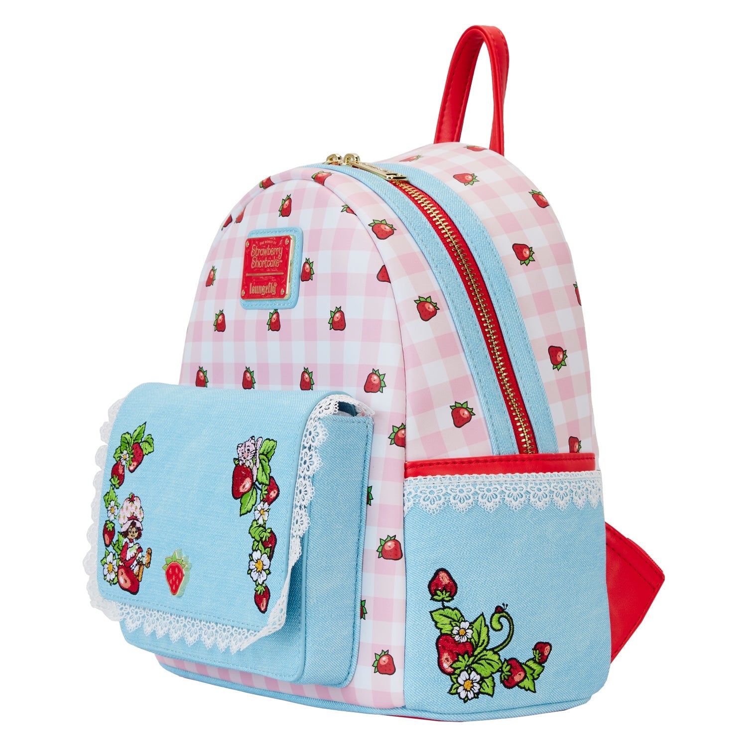 Loungefly x Strawberry Shortcake Denim Pocket Mini Backpack - GeekCore