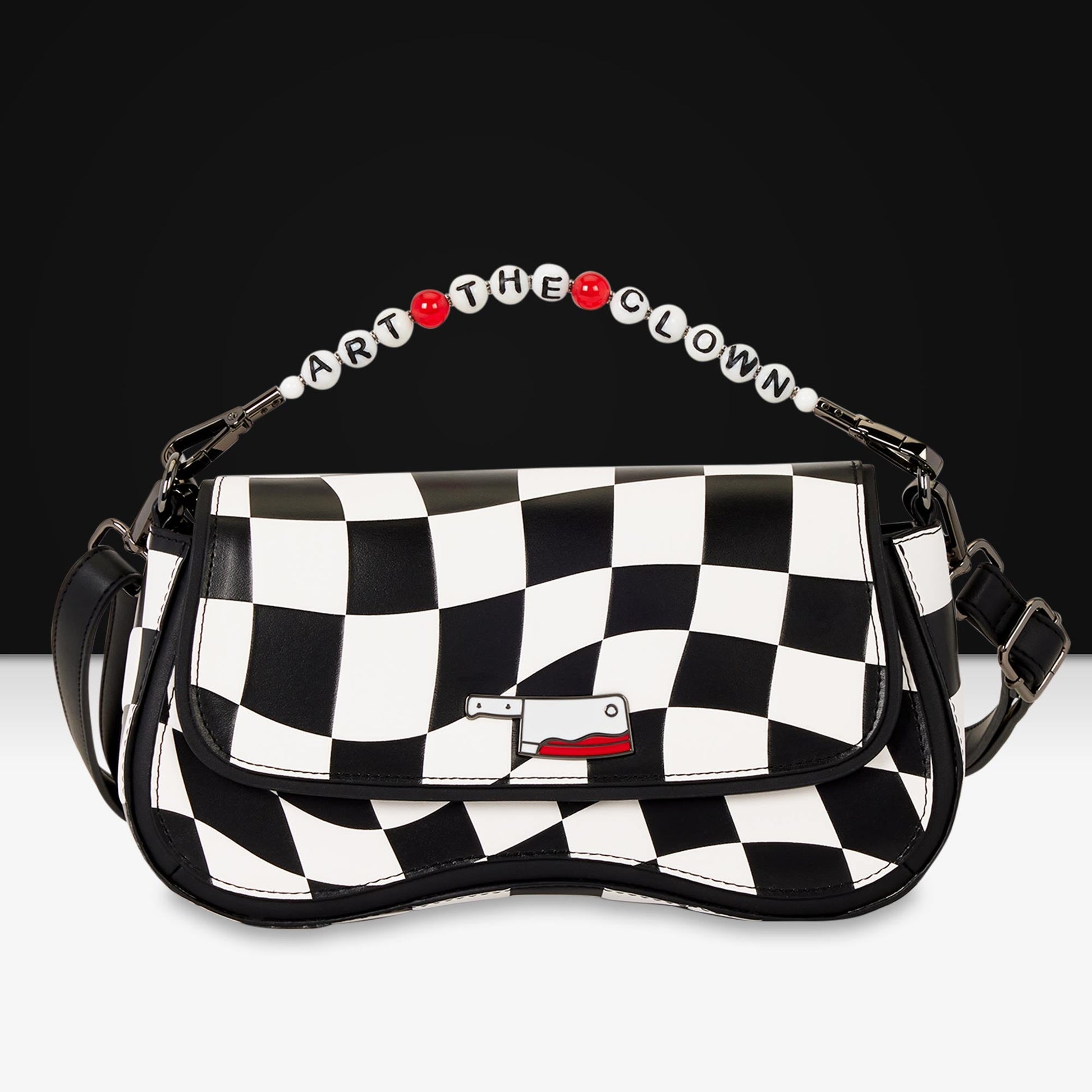 Loungefly x Terrifier Art the Clown Checkered Crossbody Bag - GeekCore