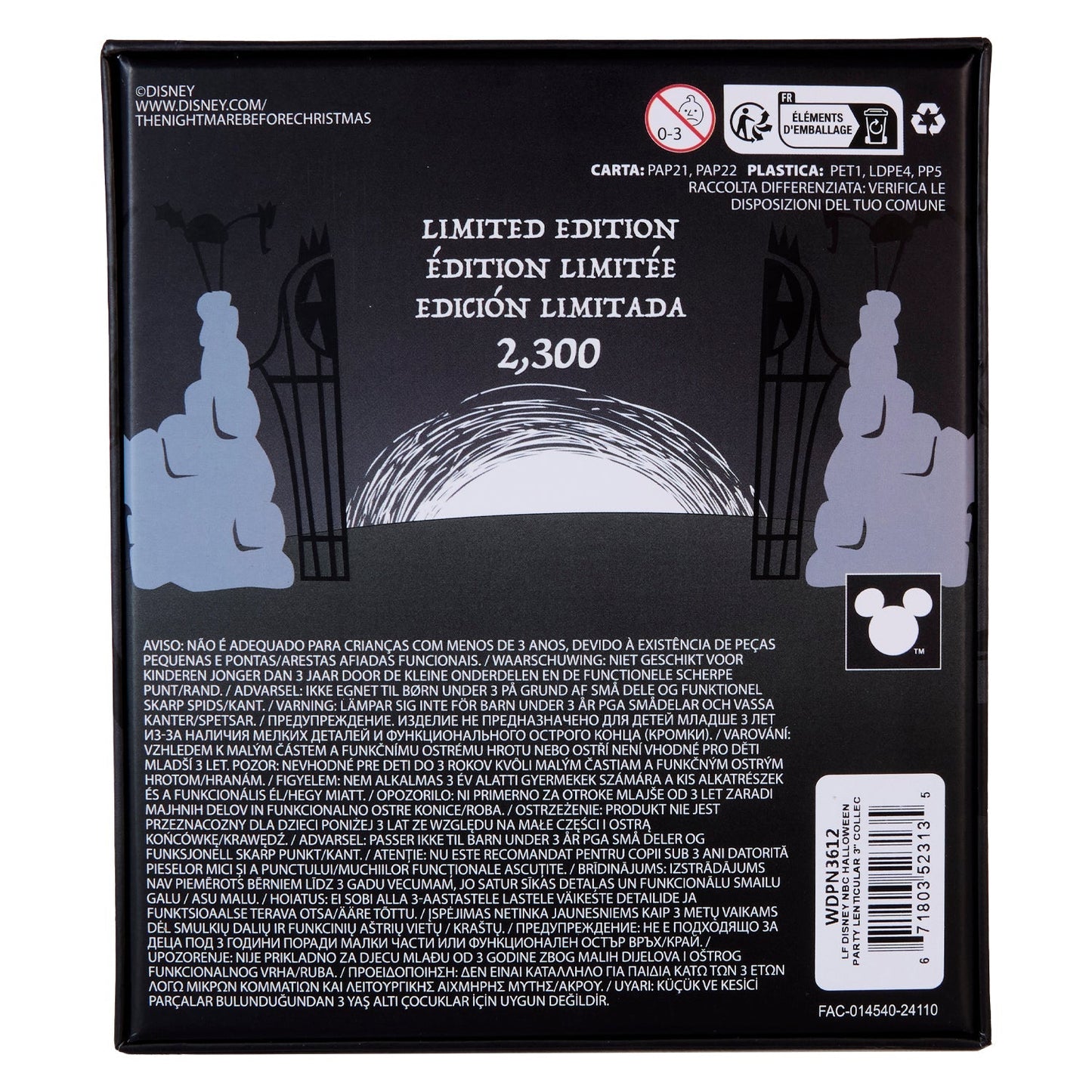 Loungefly x The Nightmare Before Christmas Halloween Party Lenticular 3" Collector Box Pin - GeekCore