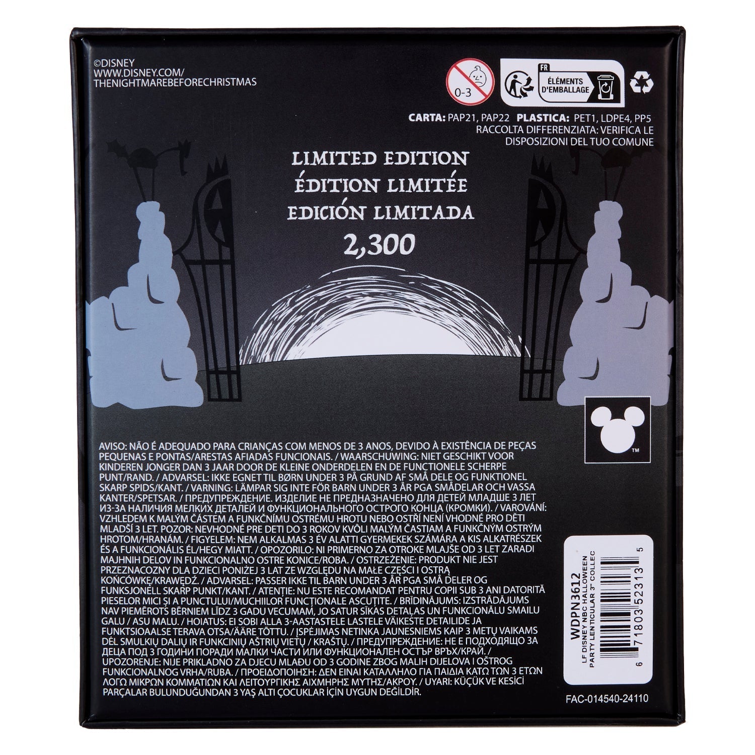 Loungefly x The Nightmare Before Christmas Halloween Party Lenticular 3" Collector Box Pin - GeekCore