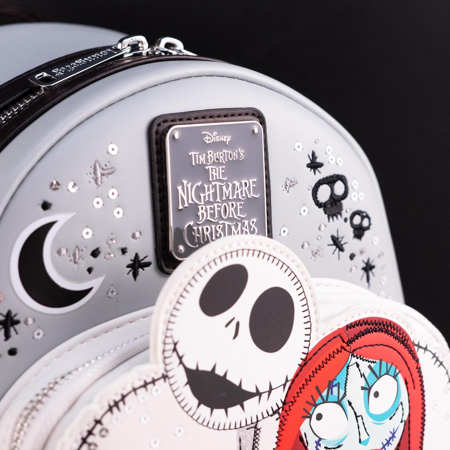 Loungefly x The Nightmare Before Christmas Jack and Sally Heart Sequin Mini Backpack - GeekCore