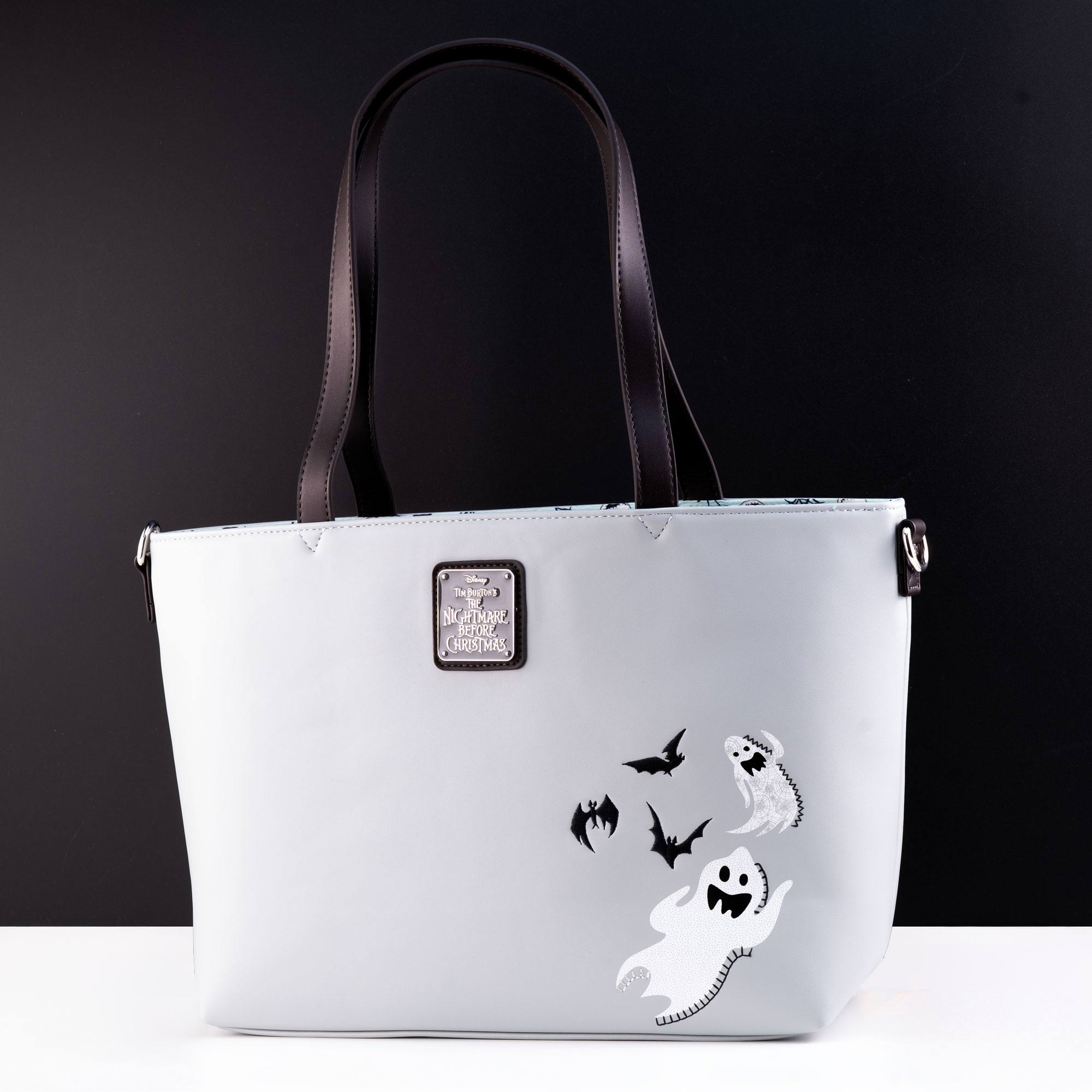 Loungefly x The Nightmare Before Christmas Jack, Sally and Zero Sequin Crossbody Tote Bag - GeekCore
