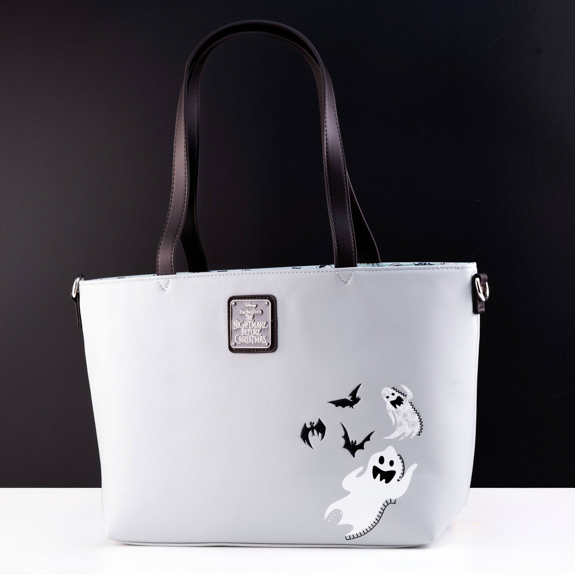 Loungefly x The Nightmare Before Christmas Jack, Sally and Zero Sequin Crossbody Tote Bag - GeekCore