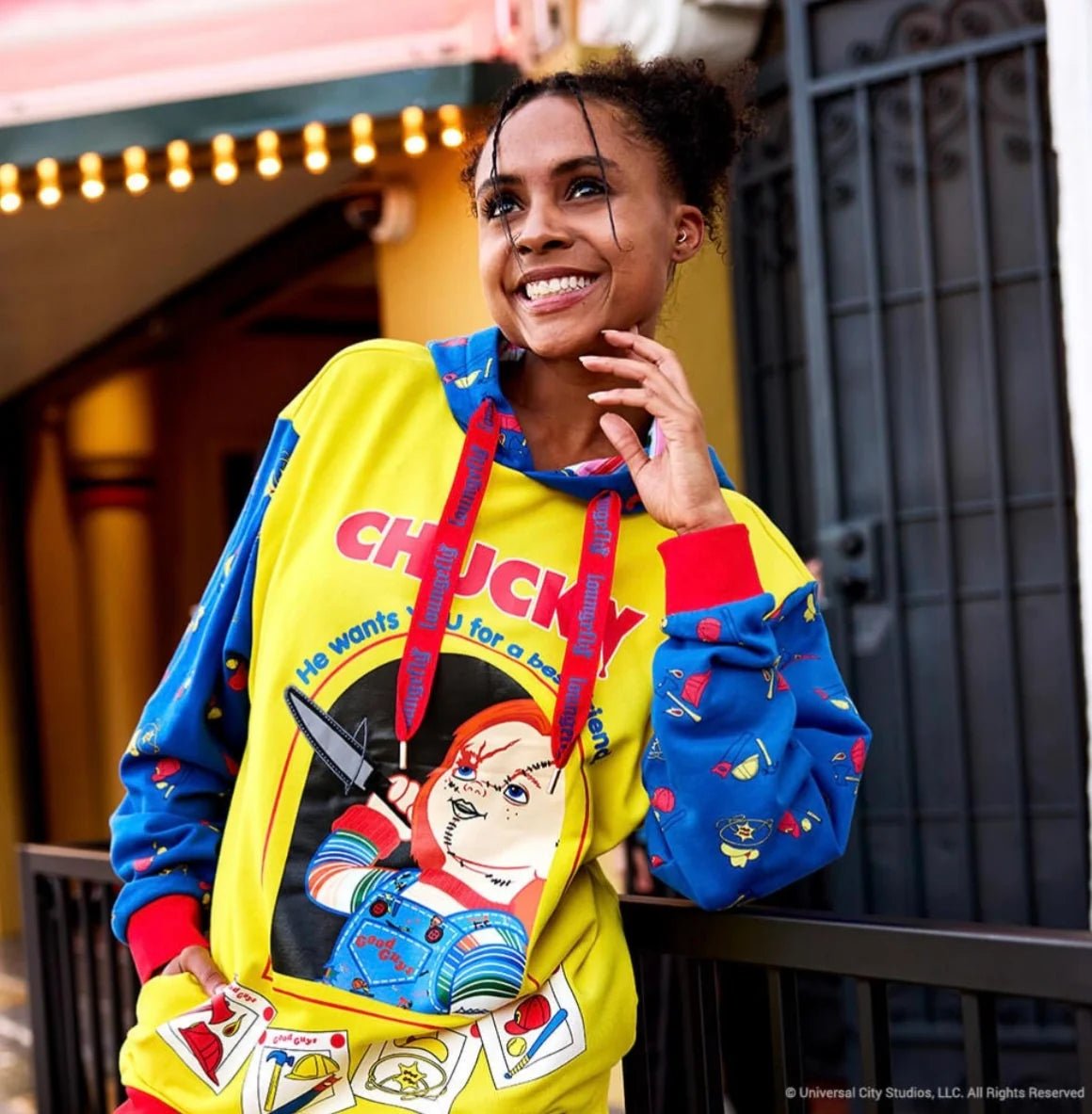 Loungefly x Universal Childs Play Chucky Hooded Sweatshirt - GeekCore