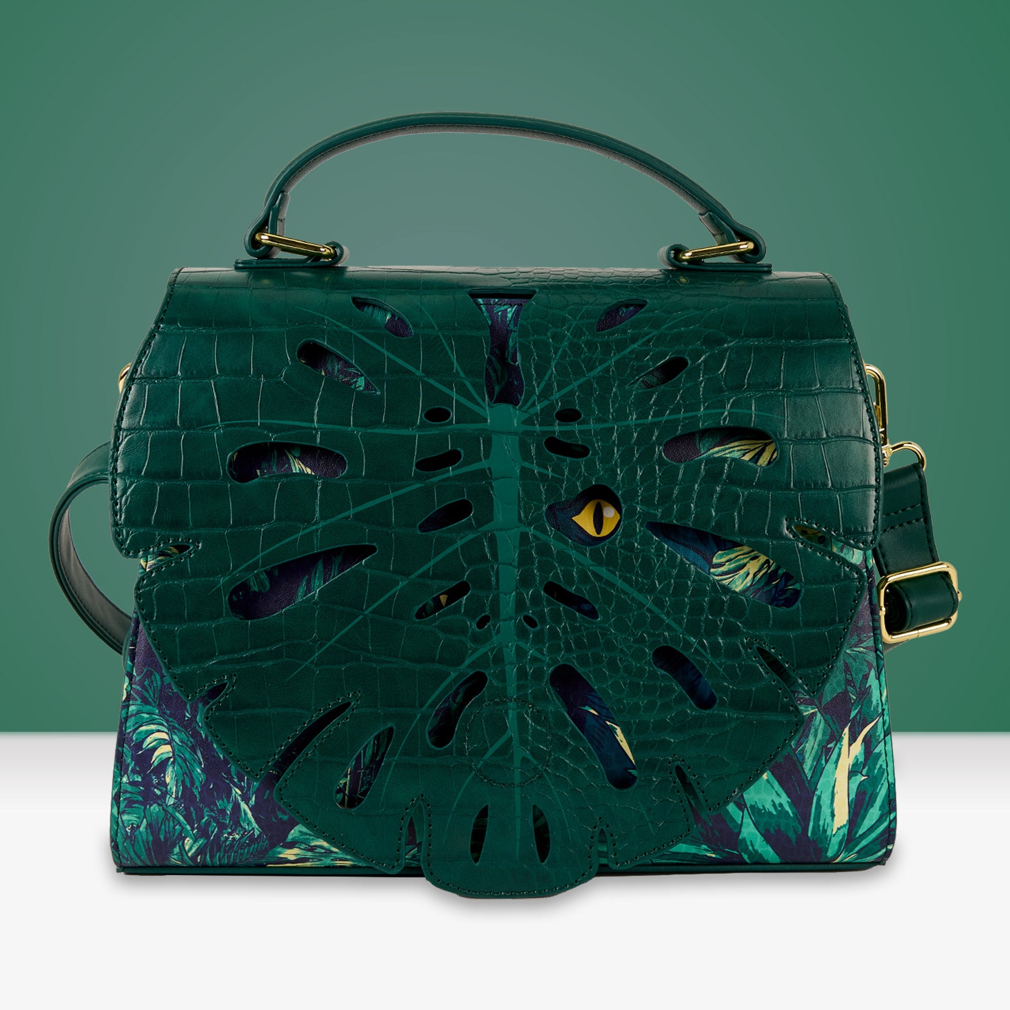 Loungefly x Universal Jurassic World Leaf Flap Crossbody Bag - GeekCore
