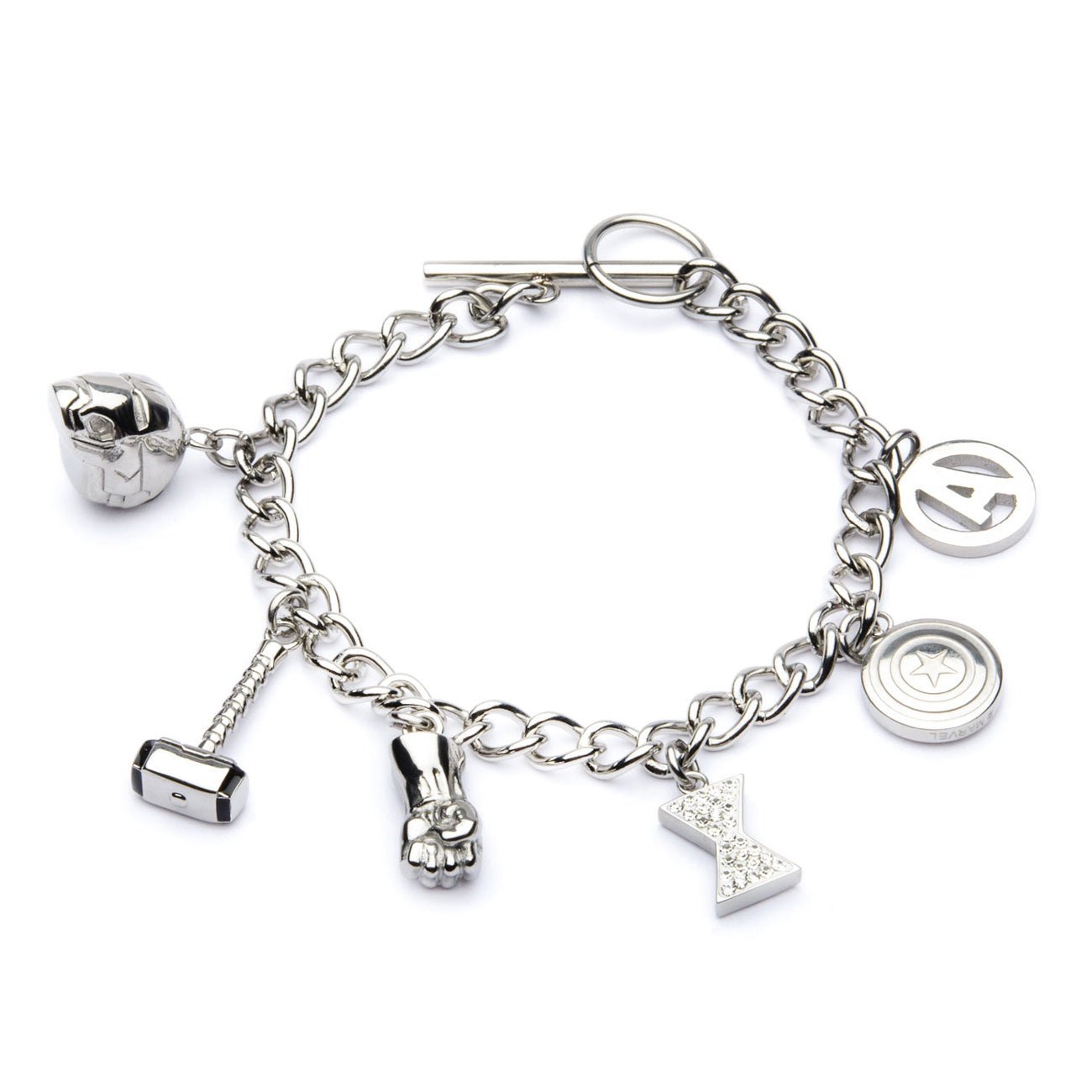 Marvel Avengers Stainless Steel Charm Bracelet - GeekCore