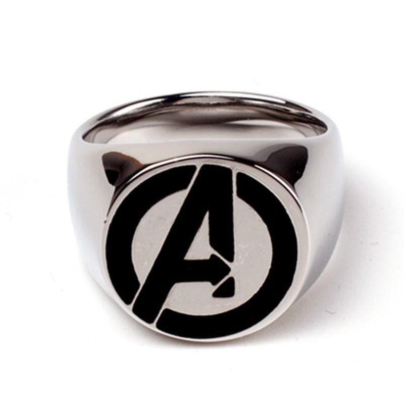 Marvel The Avengers - Avengers Logo Metal Signet Ring - GeekCore