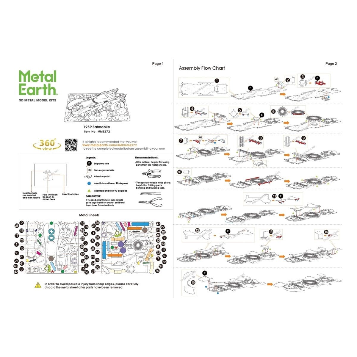Metal Earth DIY 3D Model 1989 Batmobile - GeekCore