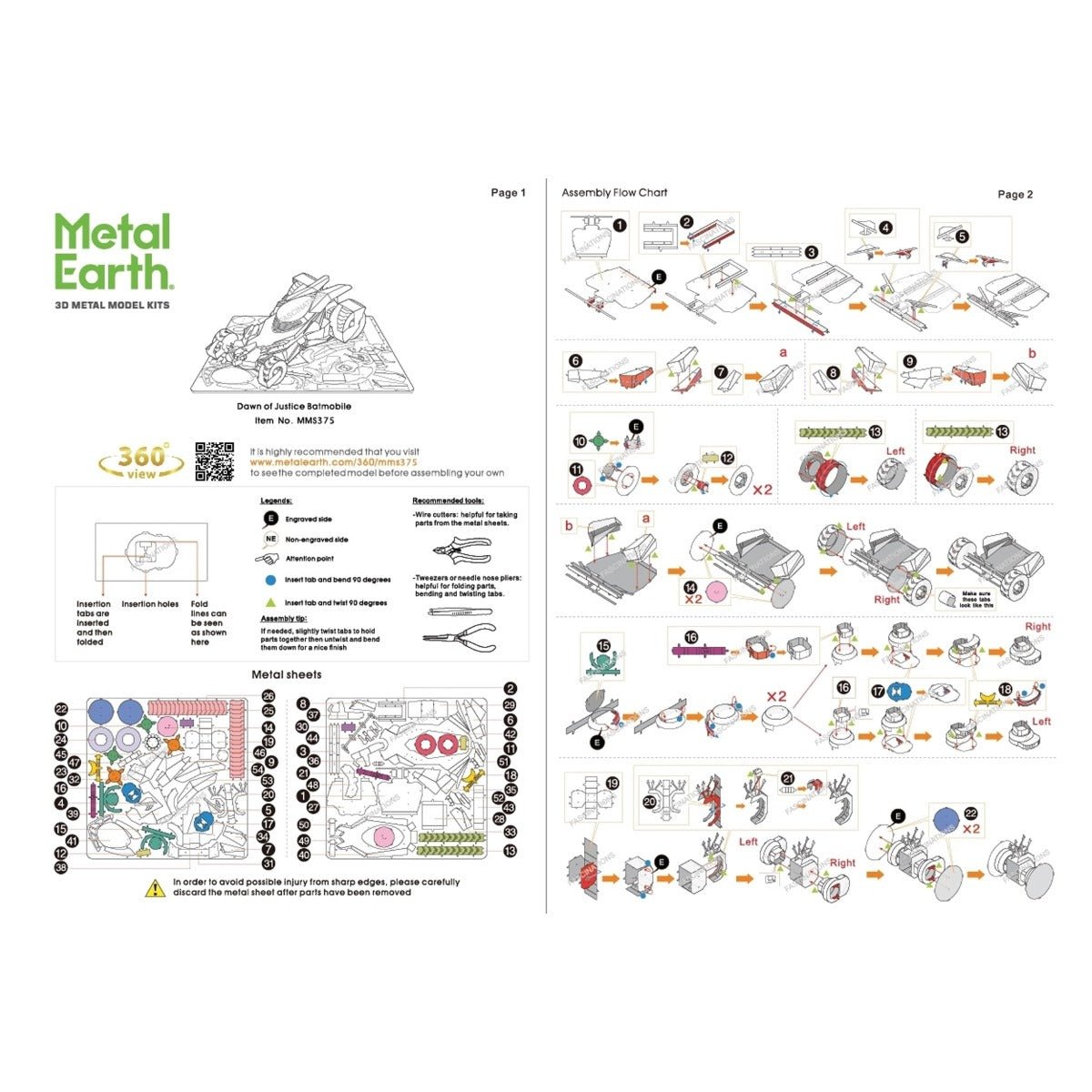 Metal Earth DIY 3D Model Batman vs Superman Batmobile - GeekCore
