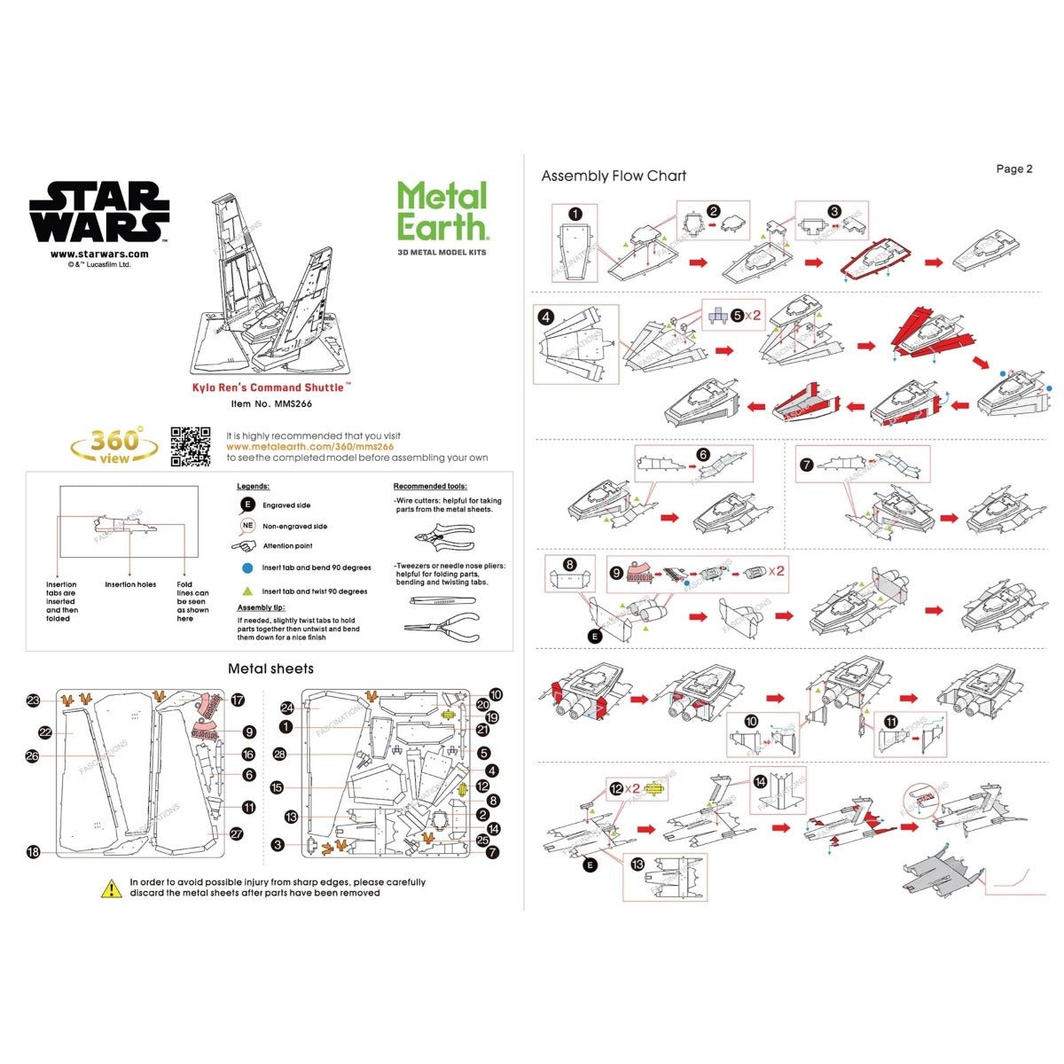 Metal Earth Star Wars Kylo Ren's Command Shuttle - GeekCore