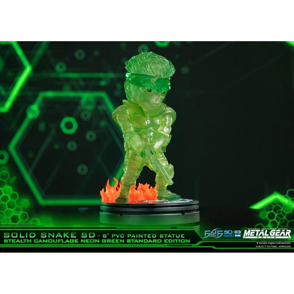 Metal Gear Solid - Solid Snake Neon Green Stealth Camouflage PVC Painted Statue - GeekCore