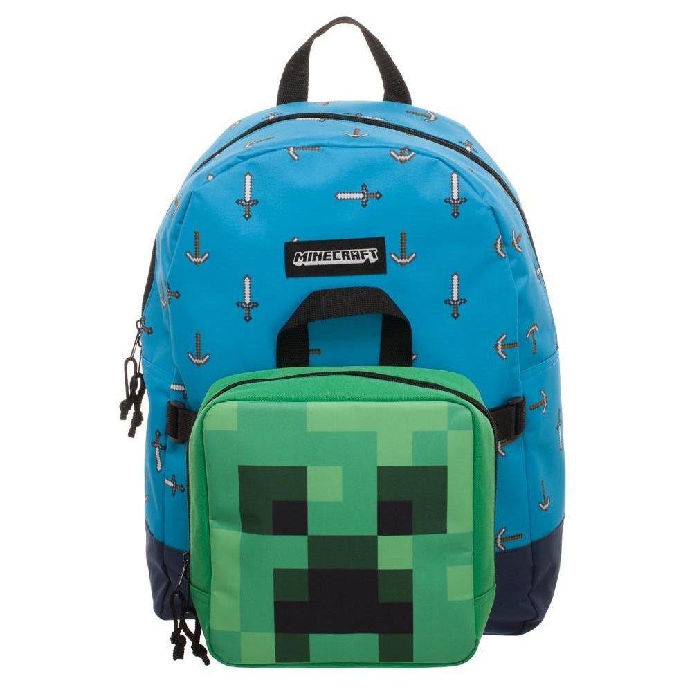 Minecraft Backpack w/ Detachable Lunchbox - GeekCore