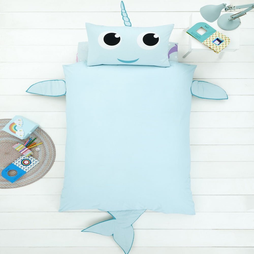 Narwhal Shaped Single Duvet Cover Bedding Set - GeekCore