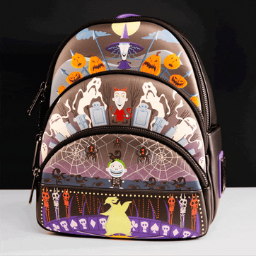 Loungefly The Nightmare Before Christmas Triple Pocket Lock Shock Barrel Oogie Boogie  Backpack